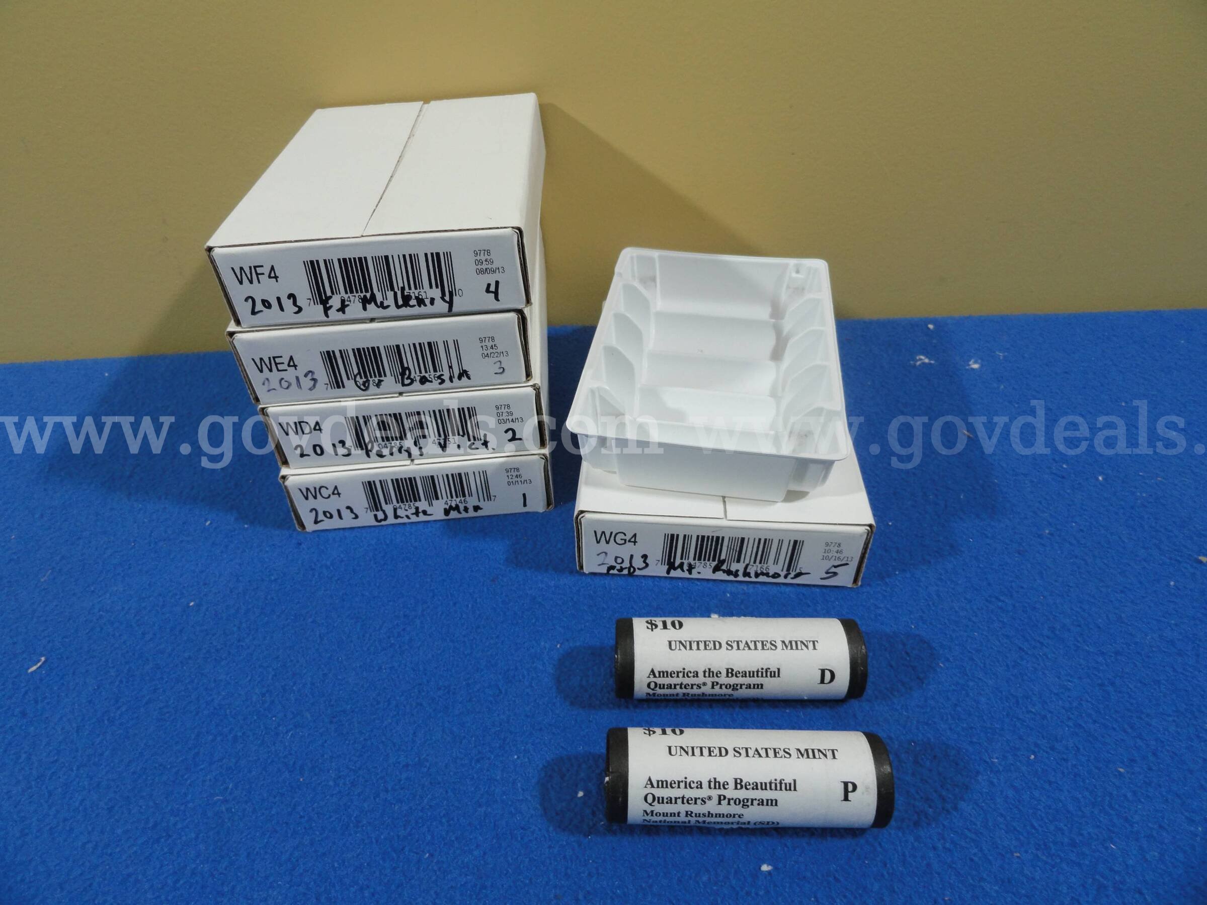 2013 US Mint America the Beautiful Quarters Complete Year – 5 Two-Roll Sets (P & D) $100 Face  100 Government Surplus Auction - Primary Photo