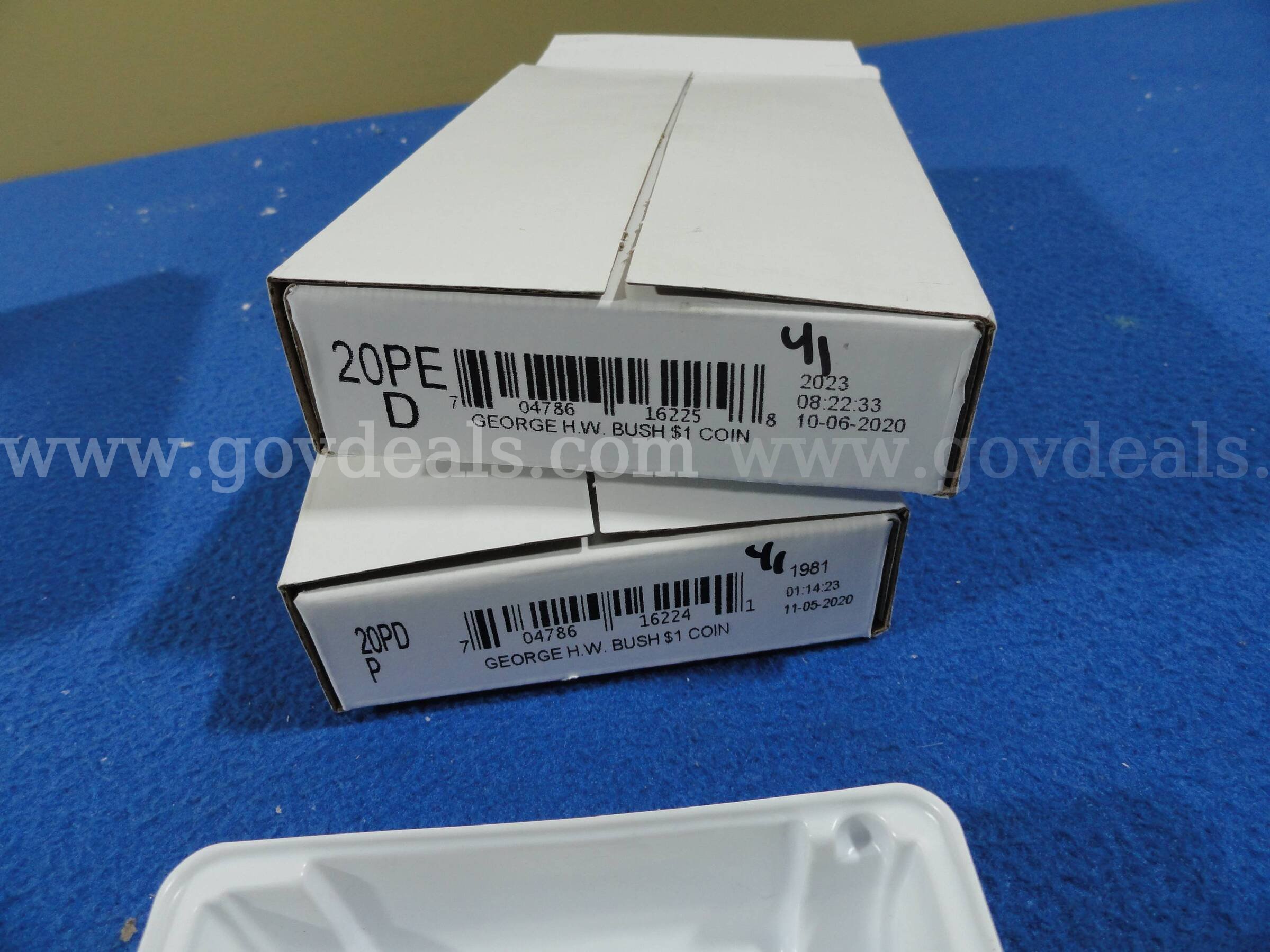 US Mint Presidential $1 Coin Boxes – Grover Cleveland 2nd Term & G.H.W. Bush (P & D) $100 Face  100 Government Surplus Auction - Photo #5