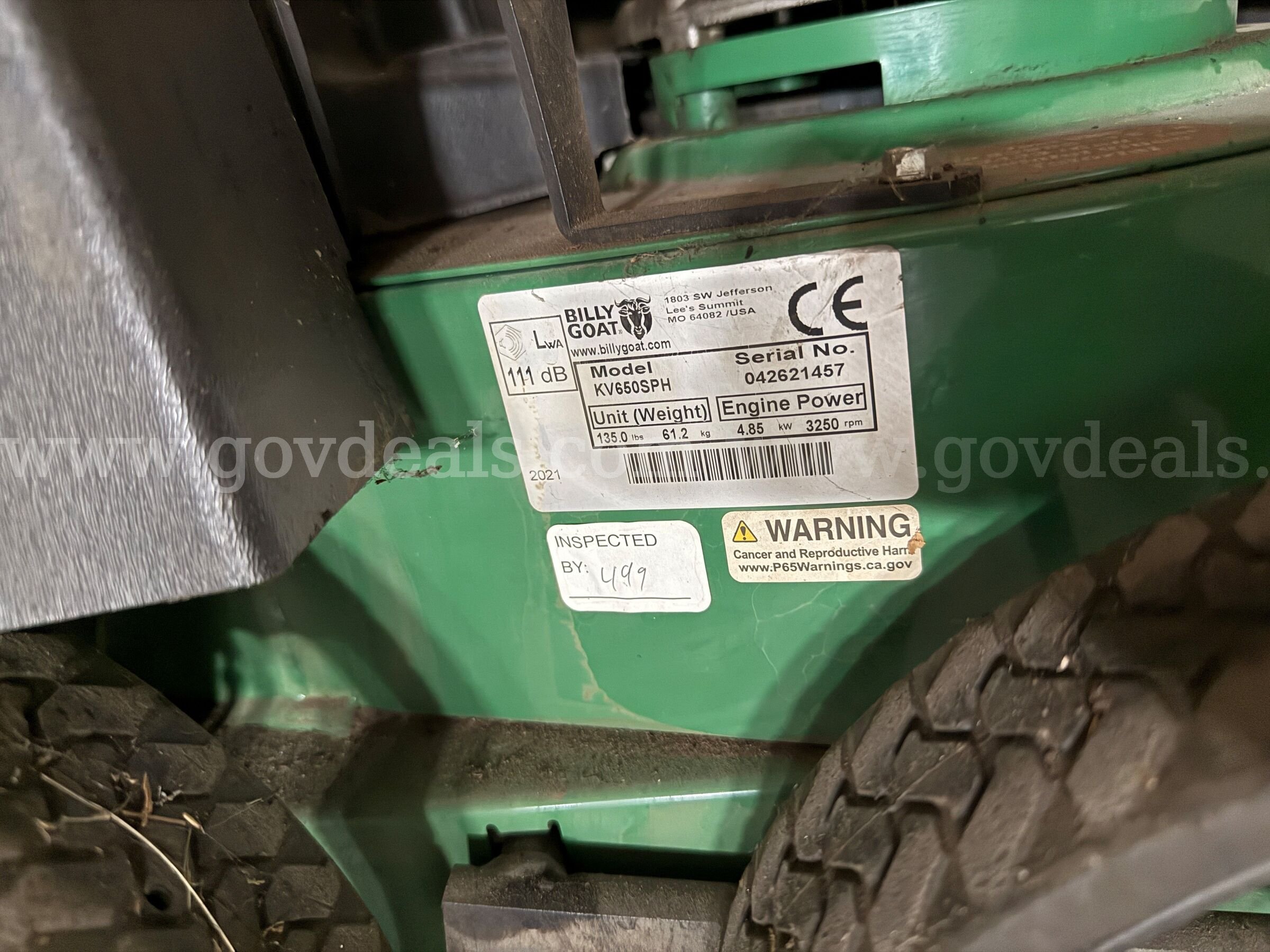 Billy Goat Outdoor Litter Vacuum Billy Goat  Government Surplus Auction - Photo #6