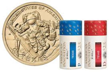 NEW SEALED 2025 P&D AMERICAN INNOVATION TEXAS DOLLAR 2 ROLL SET FREE SHIPPING (USA ONLY)