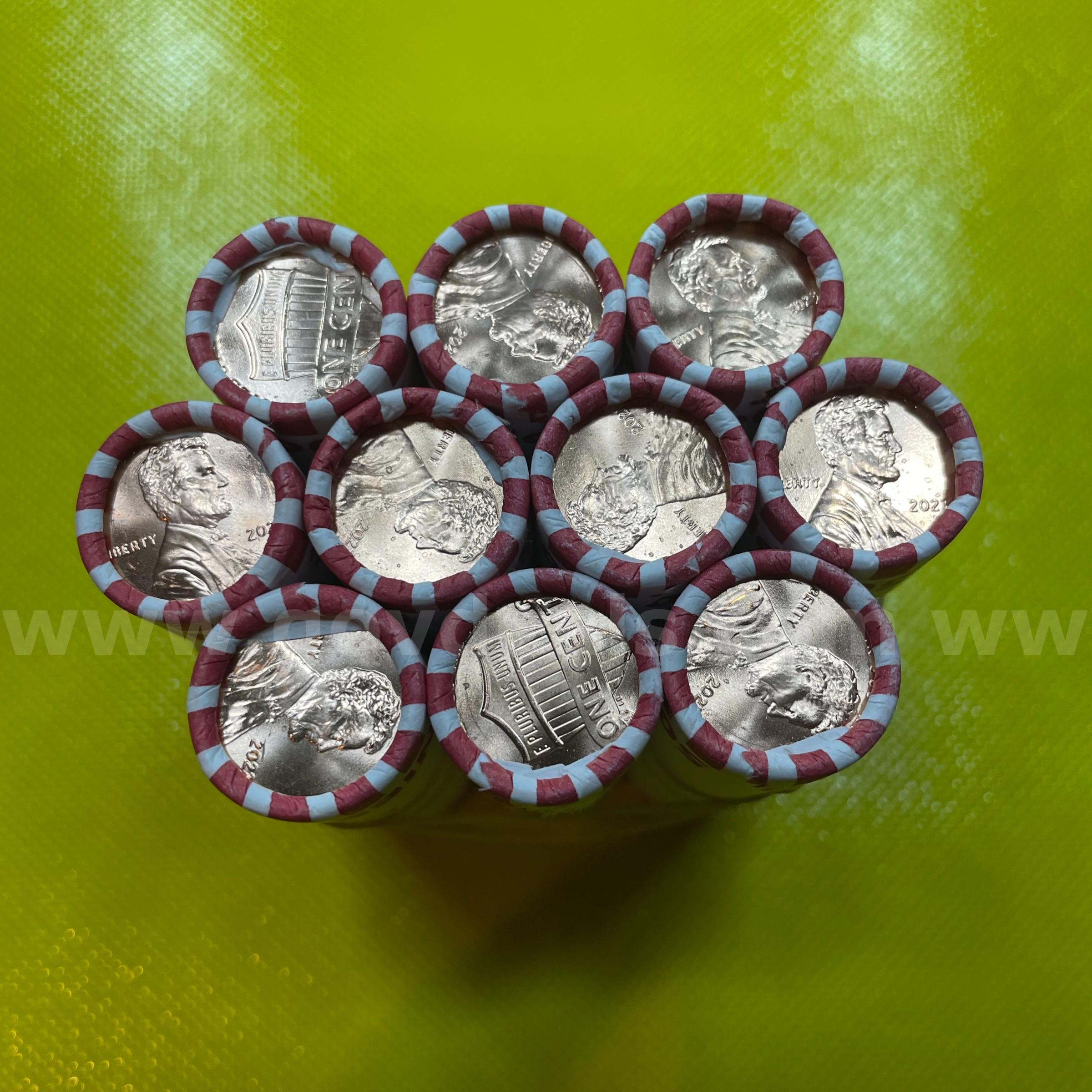 2023 P LINCOLN PENNIES (POSSIBLE EXTRA "V" ERROR) (SEE VIDEO)10 ROLLS UNCIRCULATED  FREE SHIPPING (USA ONLY) UNSEARCHED BANK ROLLS UNCIRCULATED Government Surplus Auction - Photo #2