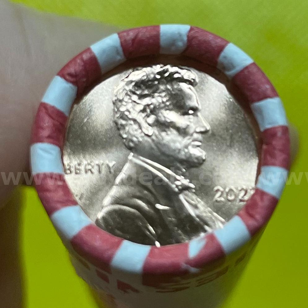 2023 P LINCOLN PENNIES (POSSIBLE EXTRA "V" ERROR) (SEE VIDEO)10 ROLLS UNCIRCULATED  FREE SHIPPING (USA ONLY) UNSEARCHED BANK ROLLS UNCIRCULATED Government Surplus Auction - Photo #3