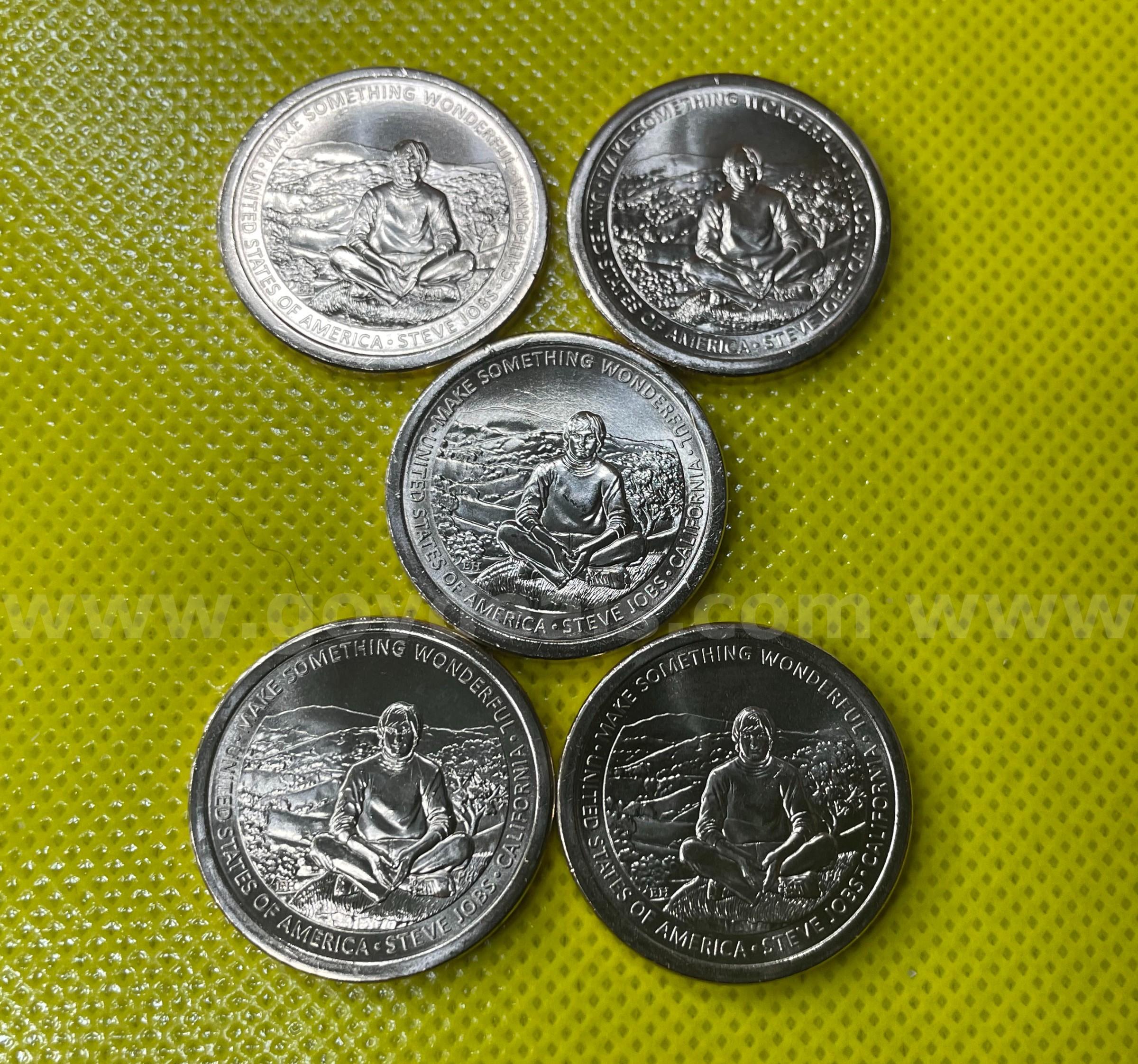 (5) NEW UNCIRCULATED 2026 P STEVE JOBS AMERICAN INNOVATION CALIFORNIA DOLLAR COIN SET P CALIFORNIA 5 COIN SET UNCIRCULATED NEW Government Surplus Auction - Primary Photo