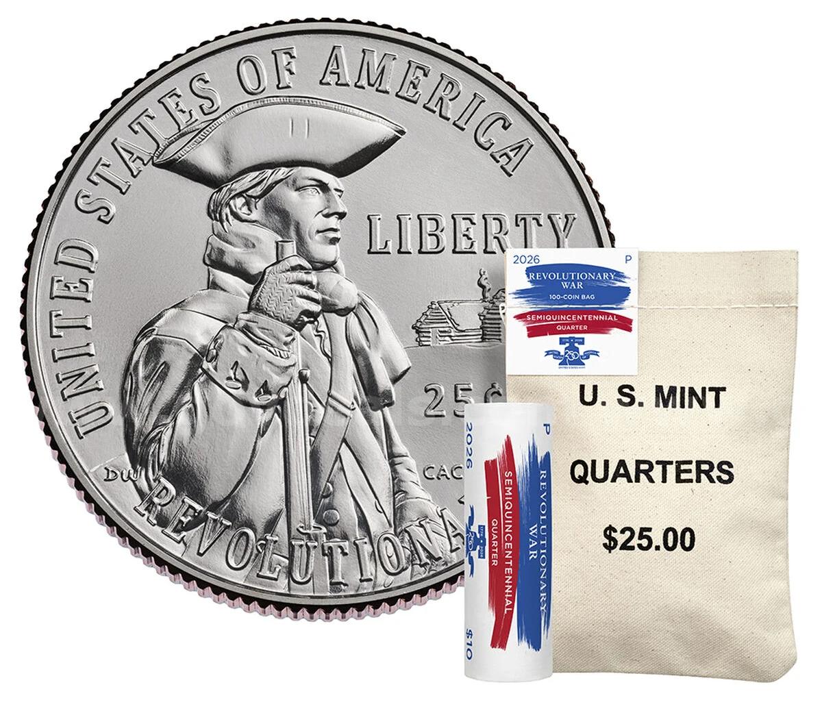 (20) NEW UNCIRCULATED 1776 ~ 2026 P DUAL DATE SEMIQUINCENTENNIAL REVOLUTIONARY WAR QUARTER COIN SET 2026 P REVOLUTIONARY WAR 1776 Government Surplus Auction - Photo #3