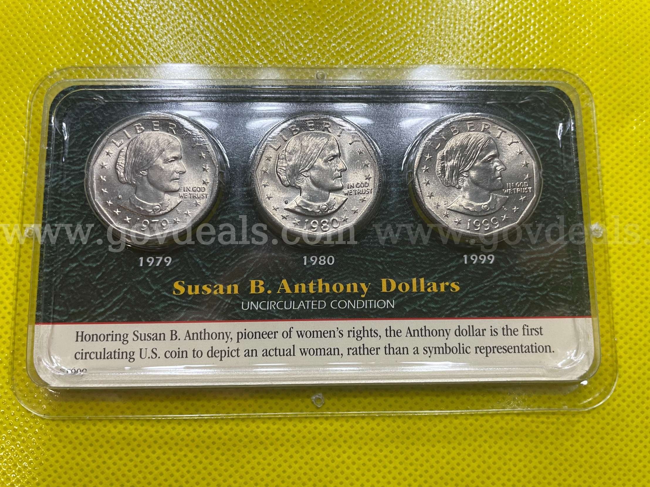 1979 & 1980 & 1999 SBA LITTLETON $1 COIN COLLECTION SET FREE SHIPPING (USA ONLY)