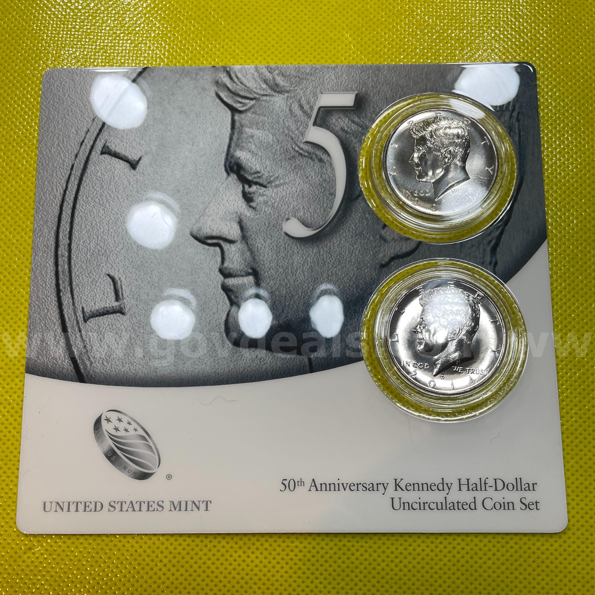 2014 P&D KENNEDY HALF DOLLAR 50TH ANNIVERSARY UNCIRCULATED COIN SET FREE SHIPPING (USA ONLY) ANNIVERSARY SET UNCIRCULATED NEW Government Surplus Auction - Primary Photo
