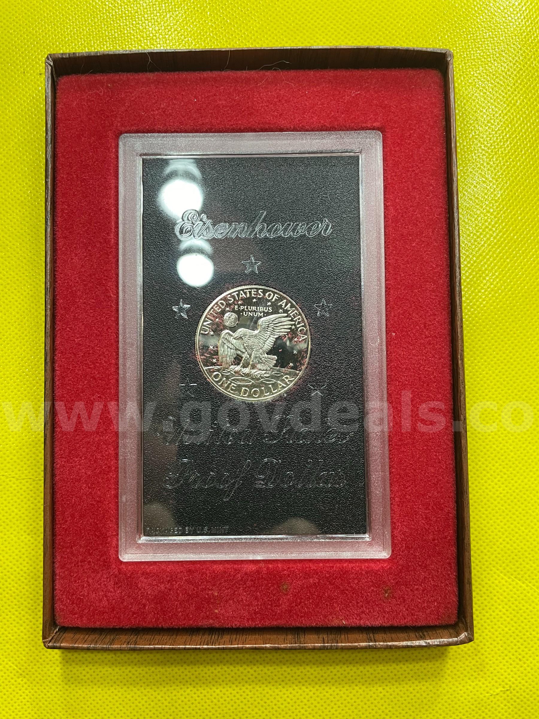1972-S (40%) SILVER PROOF IKE DOLLAR FREE SHIPPING (USA ONLY) IKE SILVER DOLLAR 40% SILVER PROOF Government Surplus Auction - Photo #2