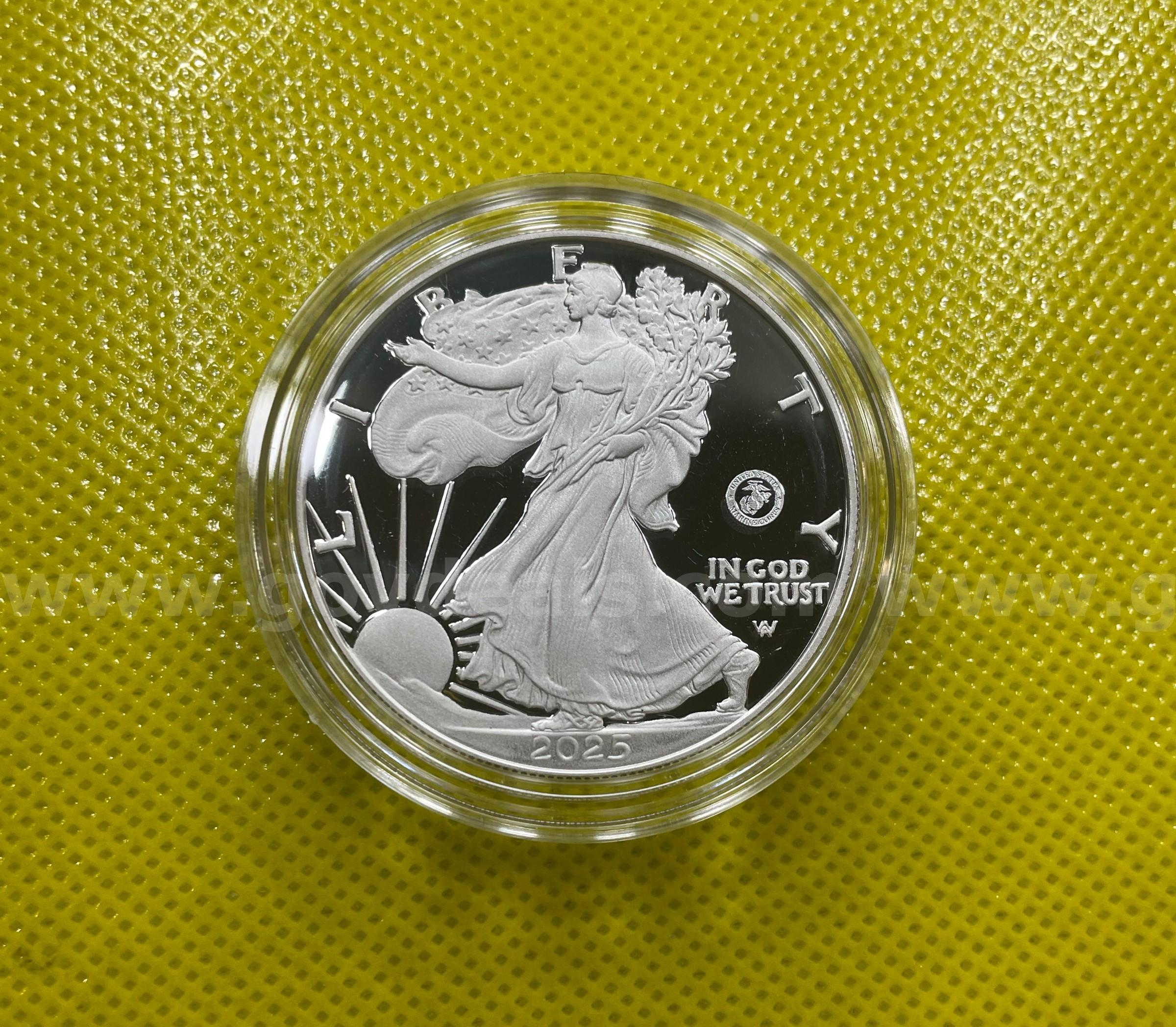 2025 250th ANNIVERSARY UNITED STATES MARINE CORPS AMERICAN SILVER EAGLE ONE OUNCE SILVER PROOF COIN FREE SHIPPING ASE ONE OUNCE PROOF 250th Government Surplus Auction - Photo #2