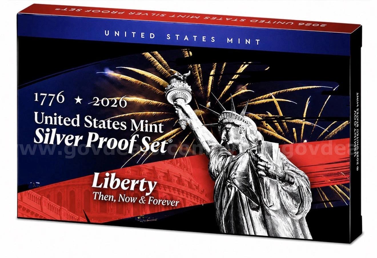 1776-2026 DUAL DATE SEMIQUINCENTENNIAL SILVER PROOF SET (ONE YEAR ONLY) BEAUTIFUL COINS
