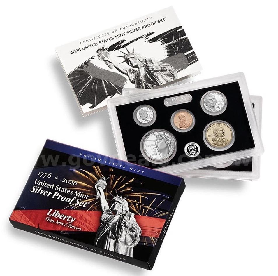 1776-2026 DUAL DATE SEMIQUINCENTENNIAL SILVER PROOF SET (ONE YEAR ONLY) BEAUTIFUL COINS DUAL DATE SILVER SET 1776 Government Surplus Auction - Photo #2