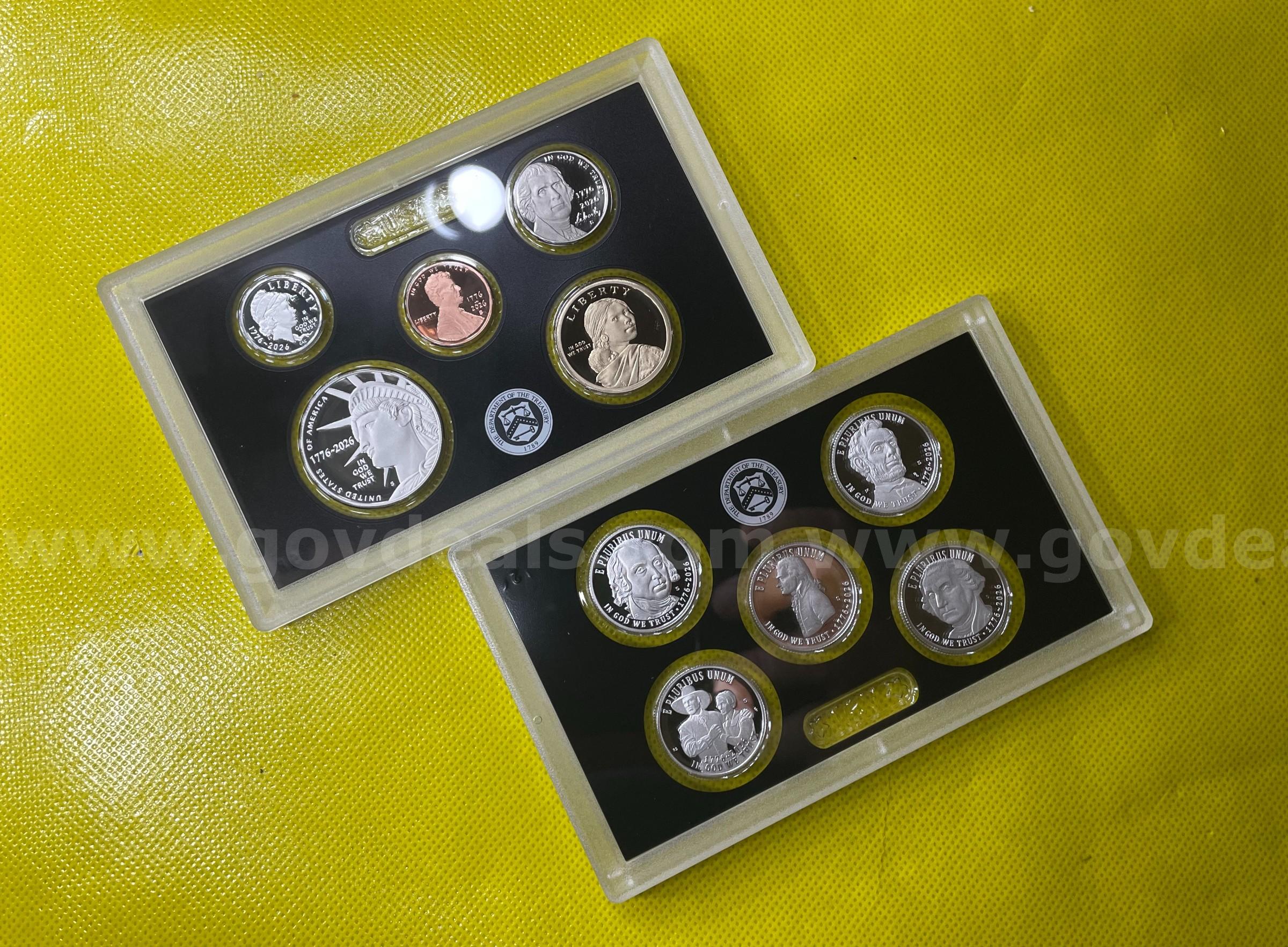 1776-2026 DUAL DATE SEMIQUINCENTENNIAL SILVER PROOF SET (ONE YEAR ONLY) BEAUTIFUL COINS DUAL DATE SILVER SET 1776 Government Surplus Auction - Photo #5