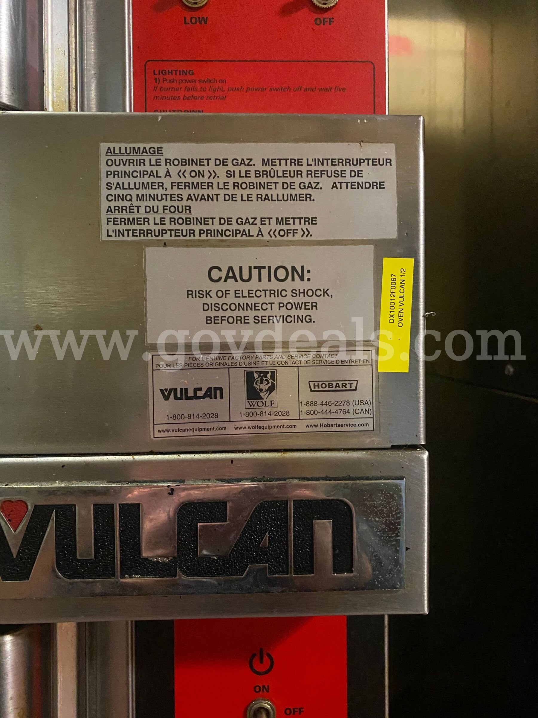 Vulcan VC44GD Double Stack Convection Gas Oven Vulcan VC44GD Government Surplus Auction - Photo #3