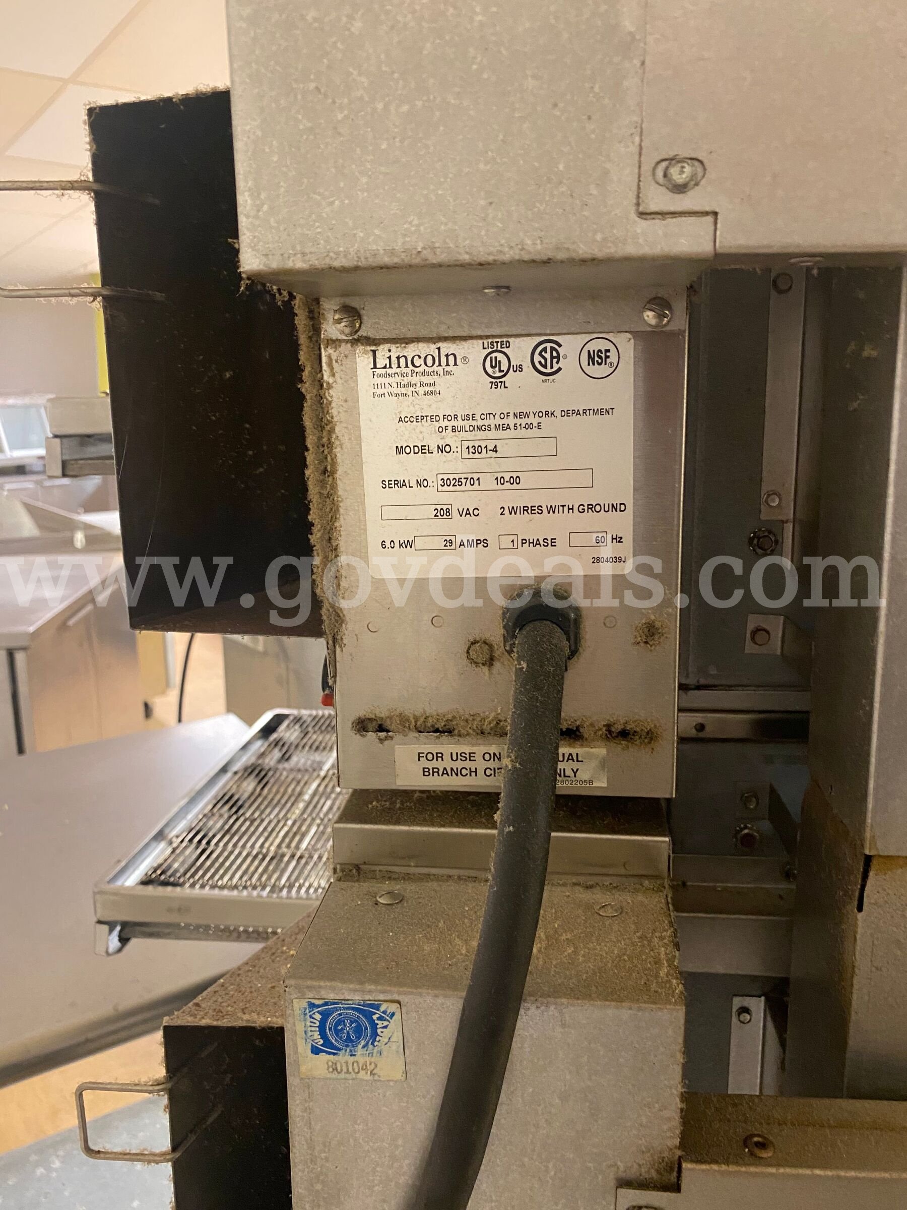 Lincoln 1301-4 Double Stack Impinger Oven Lincoln 1301 Government Surplus Auction - Photo #4