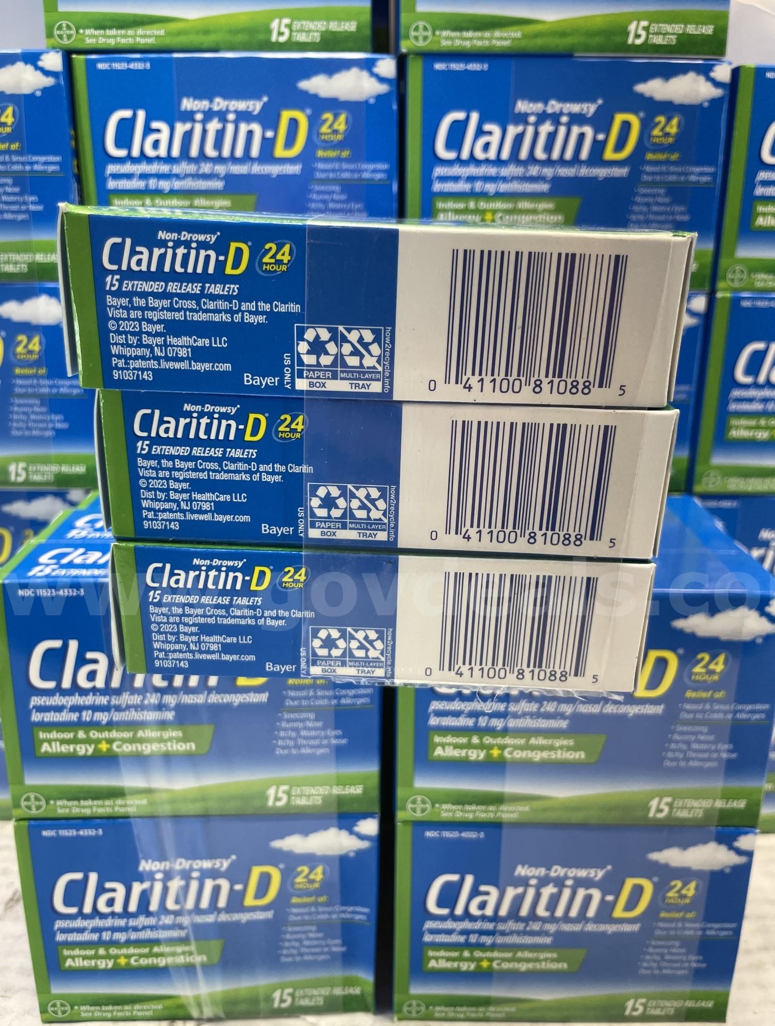 Claritin D 24 Hour Non Drowsy Indoor and Outdoor Allergies Allergy + Congestion 15 Extended Release Tablets   Government Surplus Auction - Photo #5