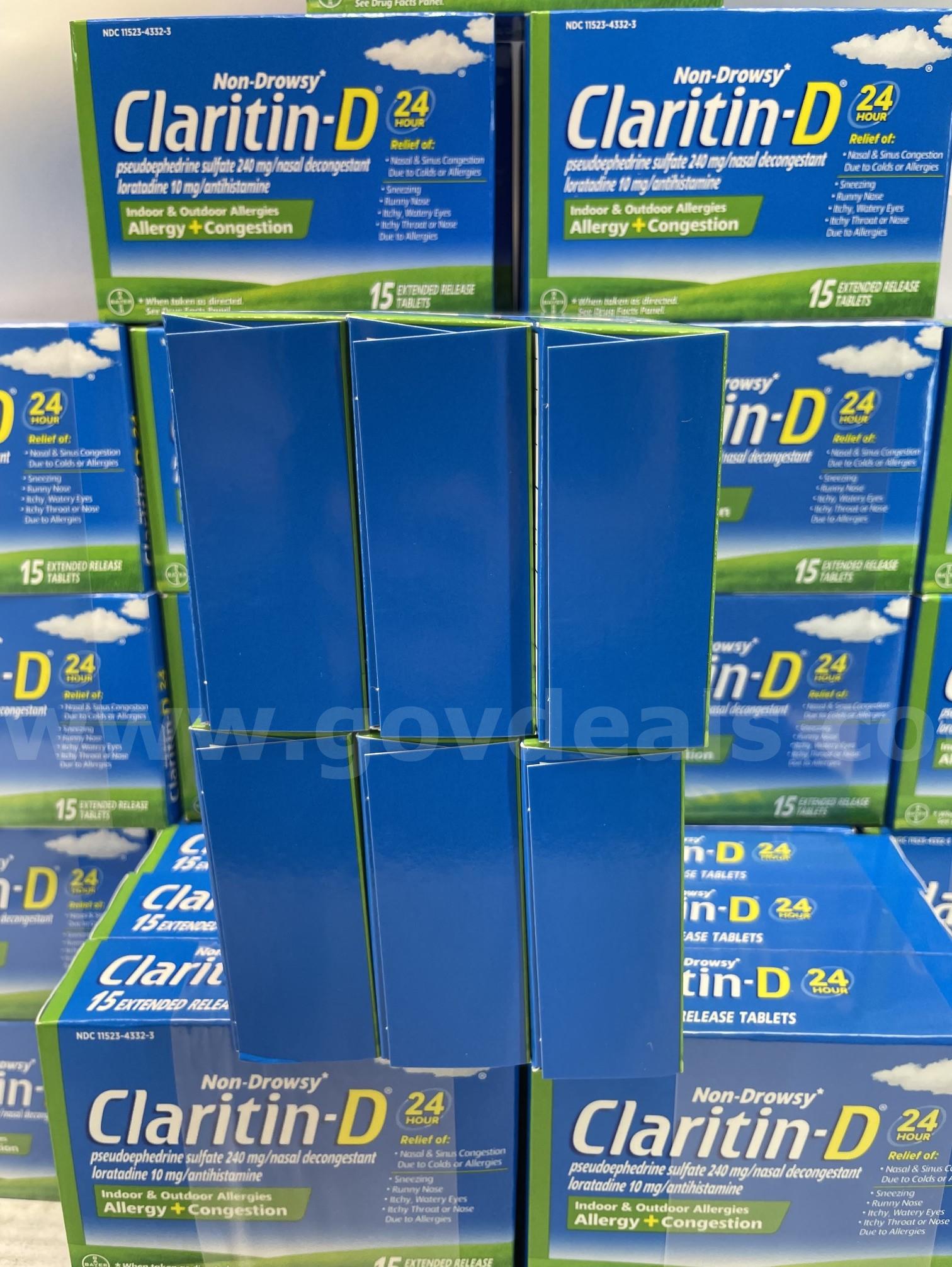 Claritin D 24 Hour Non Drowsy Indoor and Outdoor Allergies Allergy + Congestion 15 Extended Release Tablets   Government Surplus Auction - Photo #6