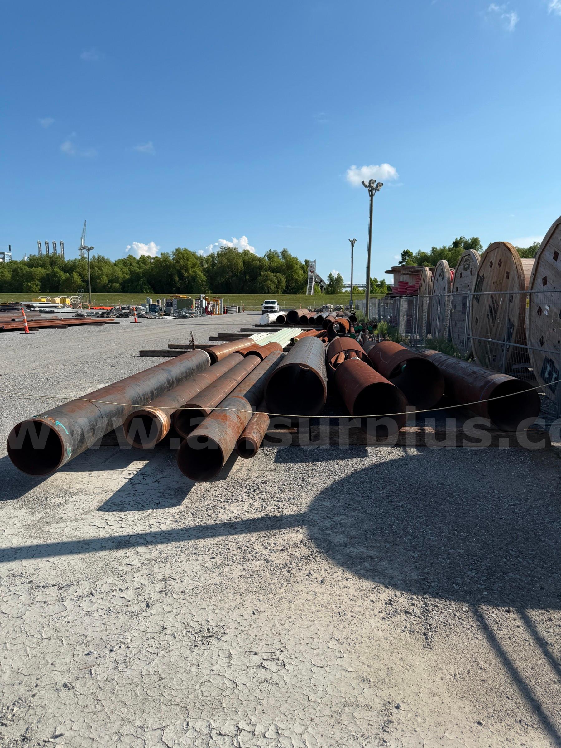 Line Pipe, 1/2in to 30in OD, STD to XXH, A105 CS, Qty 286, Approx 1,662 ft  A105 Government Surplus Auction - Primary Photo