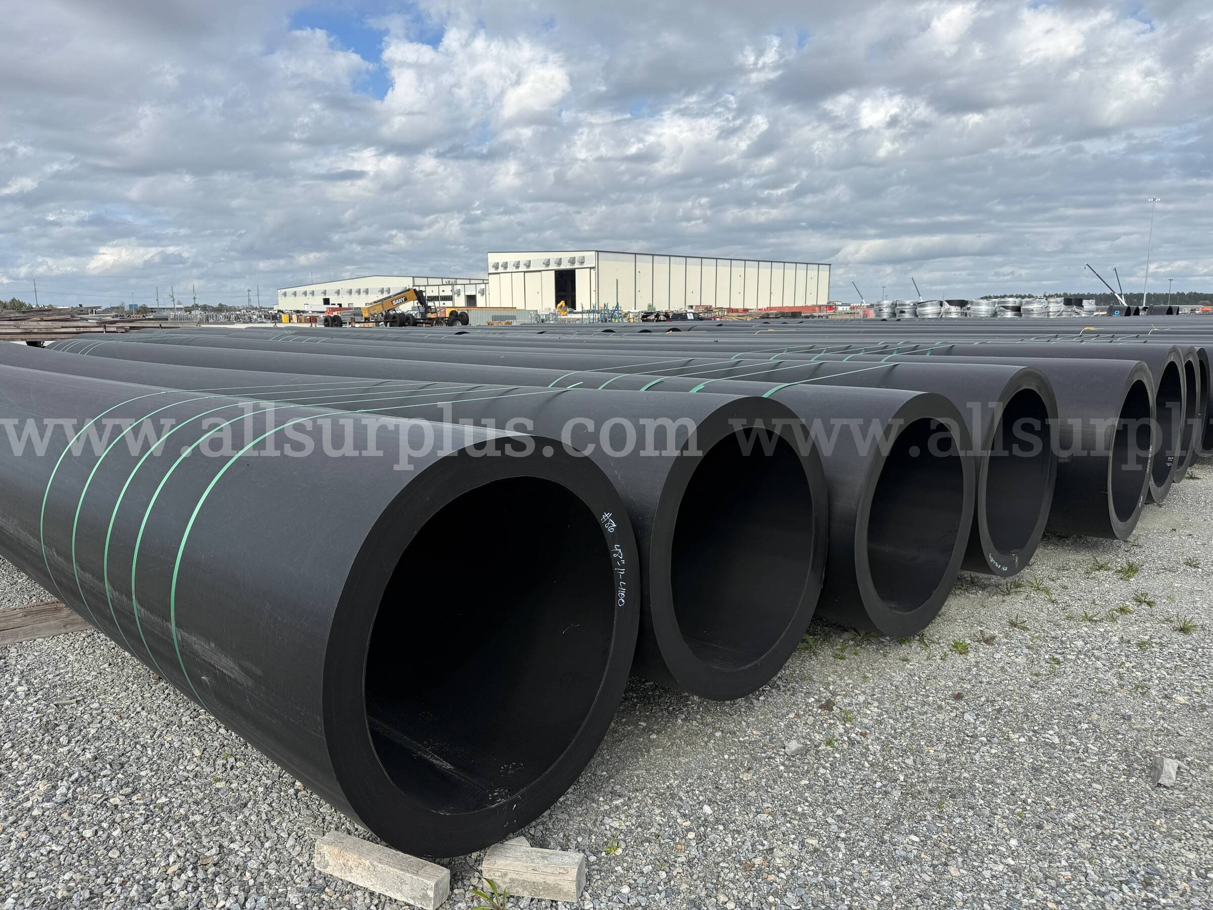 HDPE Pipe, 48in, SDR 11, Straight Runs, Qty 78 joints, plus Ells, Flange Adapters, Backing Rings   Government Surplus Auction - Photo #2