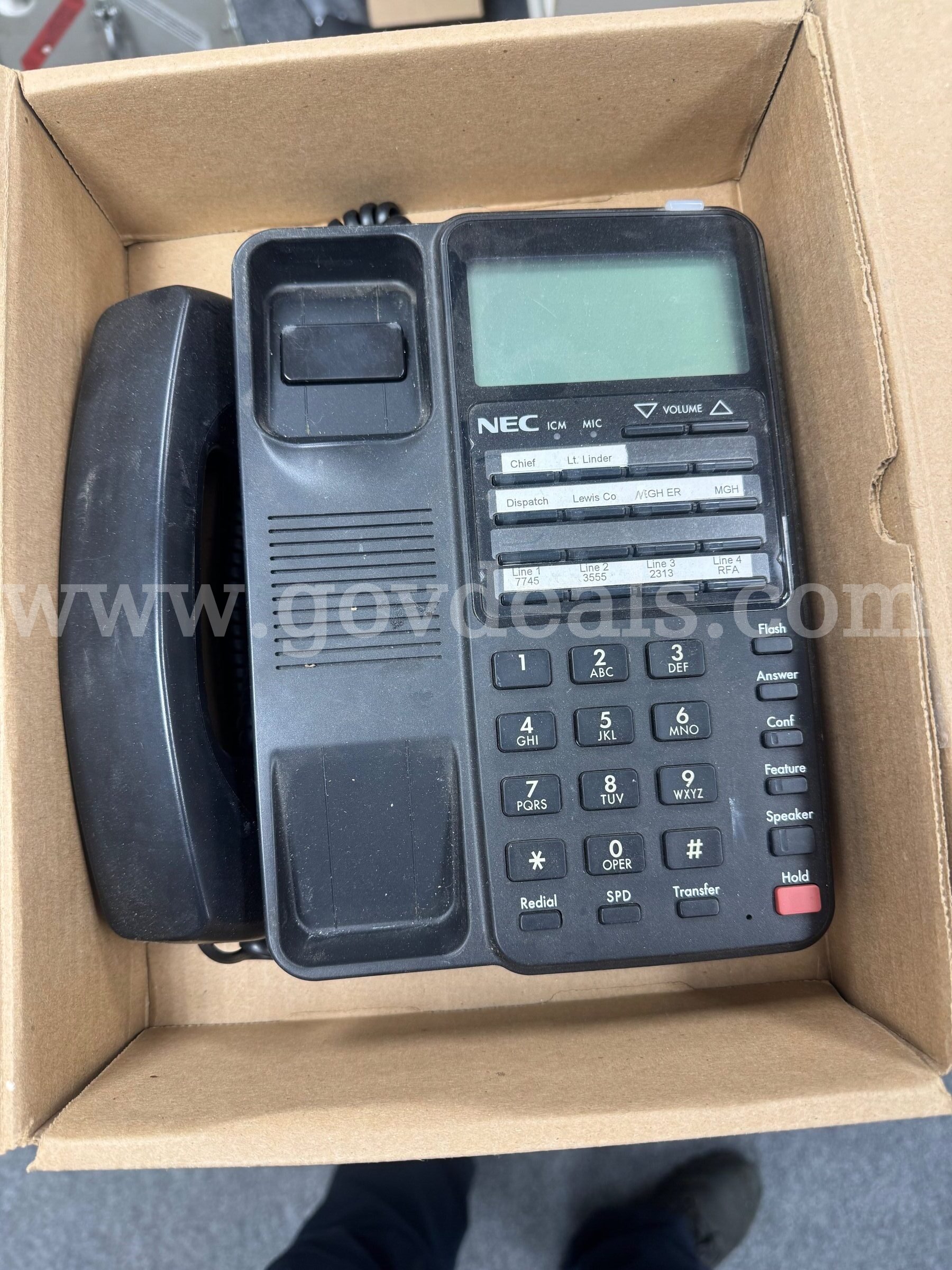 Lot of 6 NEC Multiline Office Desk Phones   Government Surplus Auction - Primary Photo
