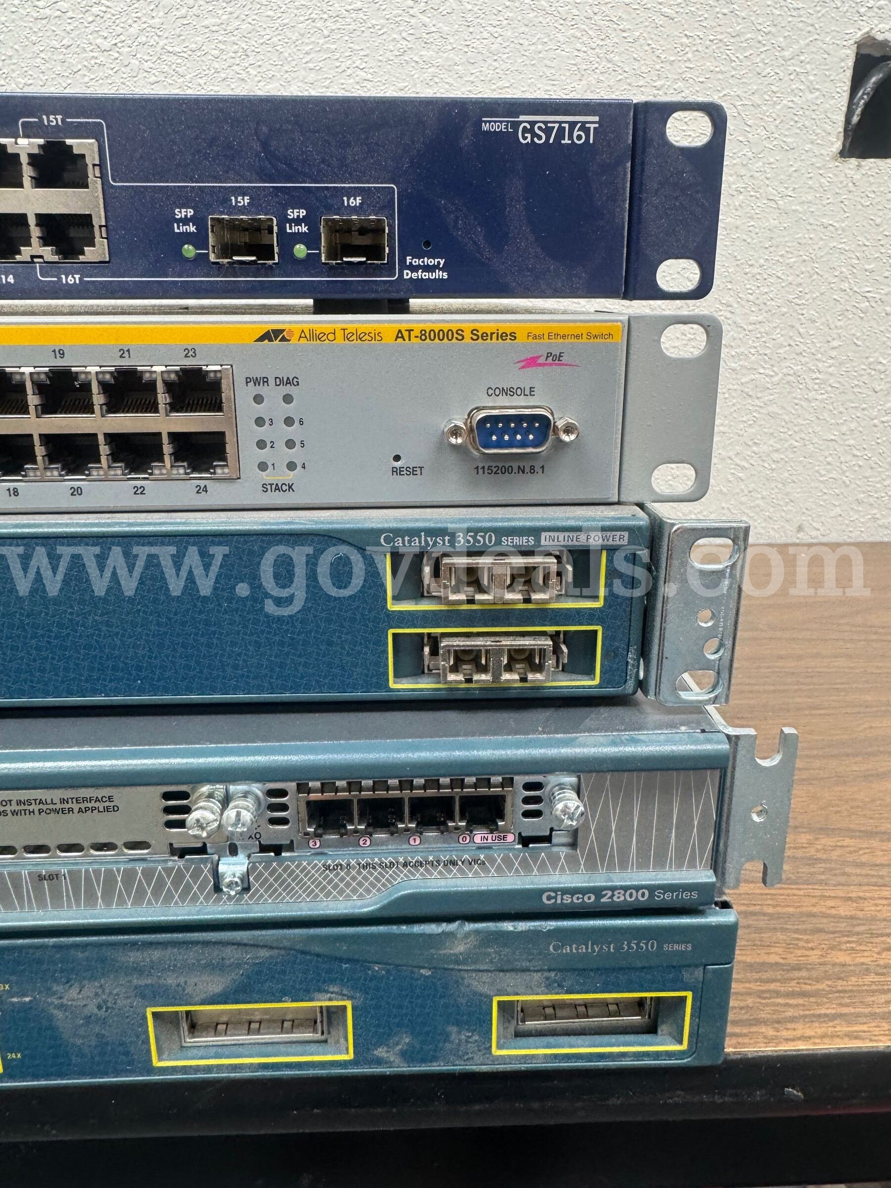 Network Equipment Lot – Cisco Catalyst 3550 Switches, Cisco 2800 Router, Netgear & Allied Telesis Cisco 3550 Government Surplus Auction - Photo #3