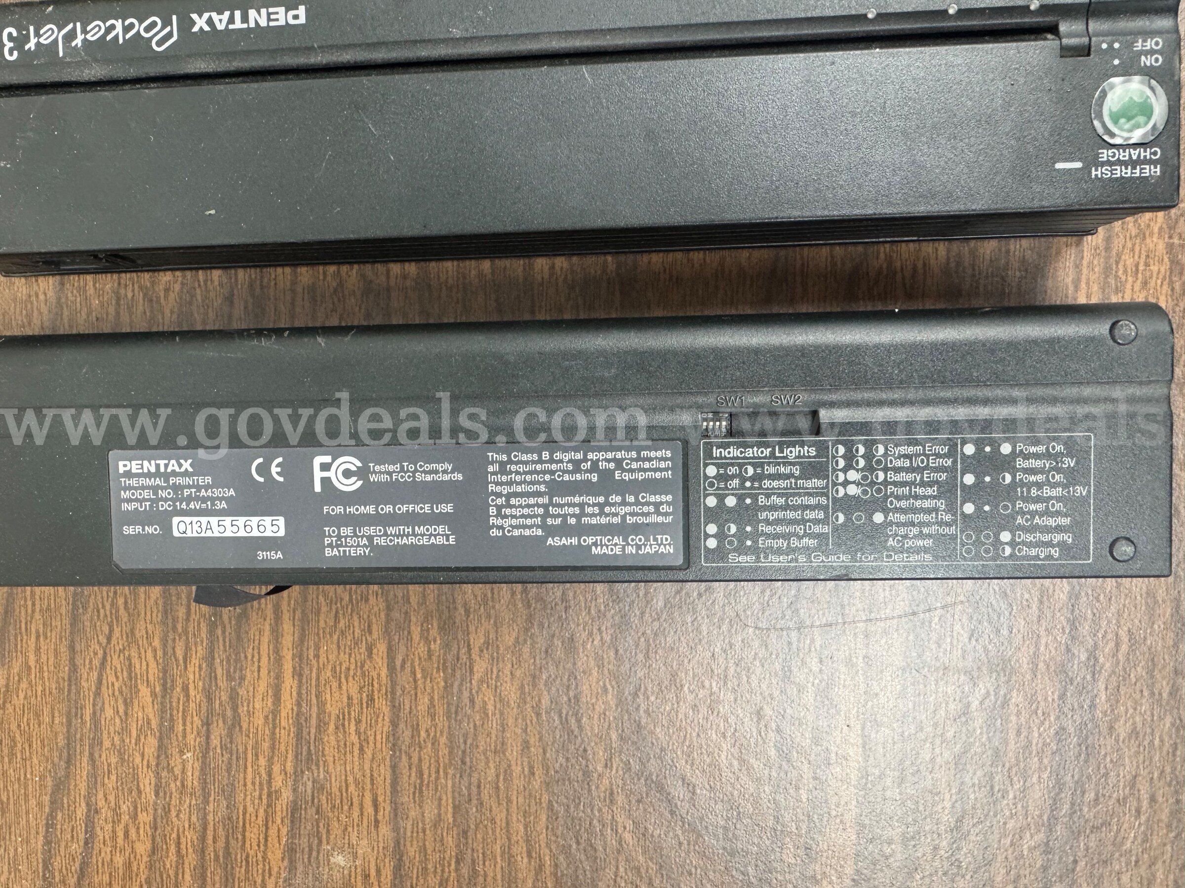 Pentax PocketJet 3 Plus Portable Thermal Printer Lot – 3 Printers, Battery, Cables & Paper   Government Surplus Auction - Photo #2