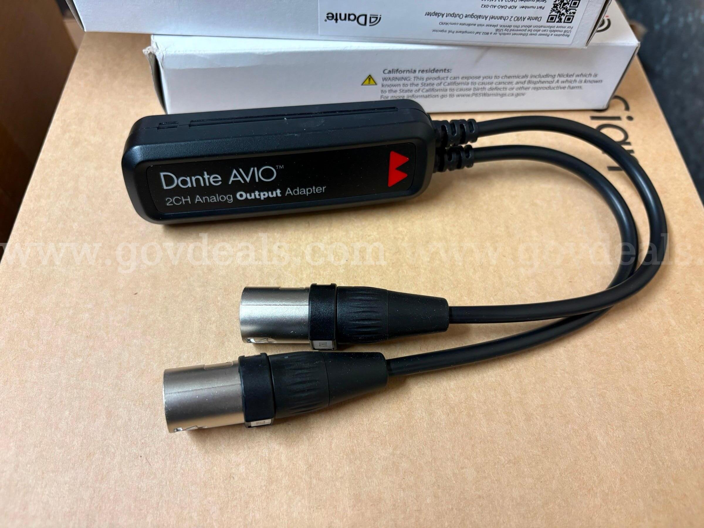 Dante AVIO Analogue 2 CH Output Adapters QTY 3 Boxes Dante AVIO ADP-DAO-AU-0X2 Government Surplus Auction - Primary Photo