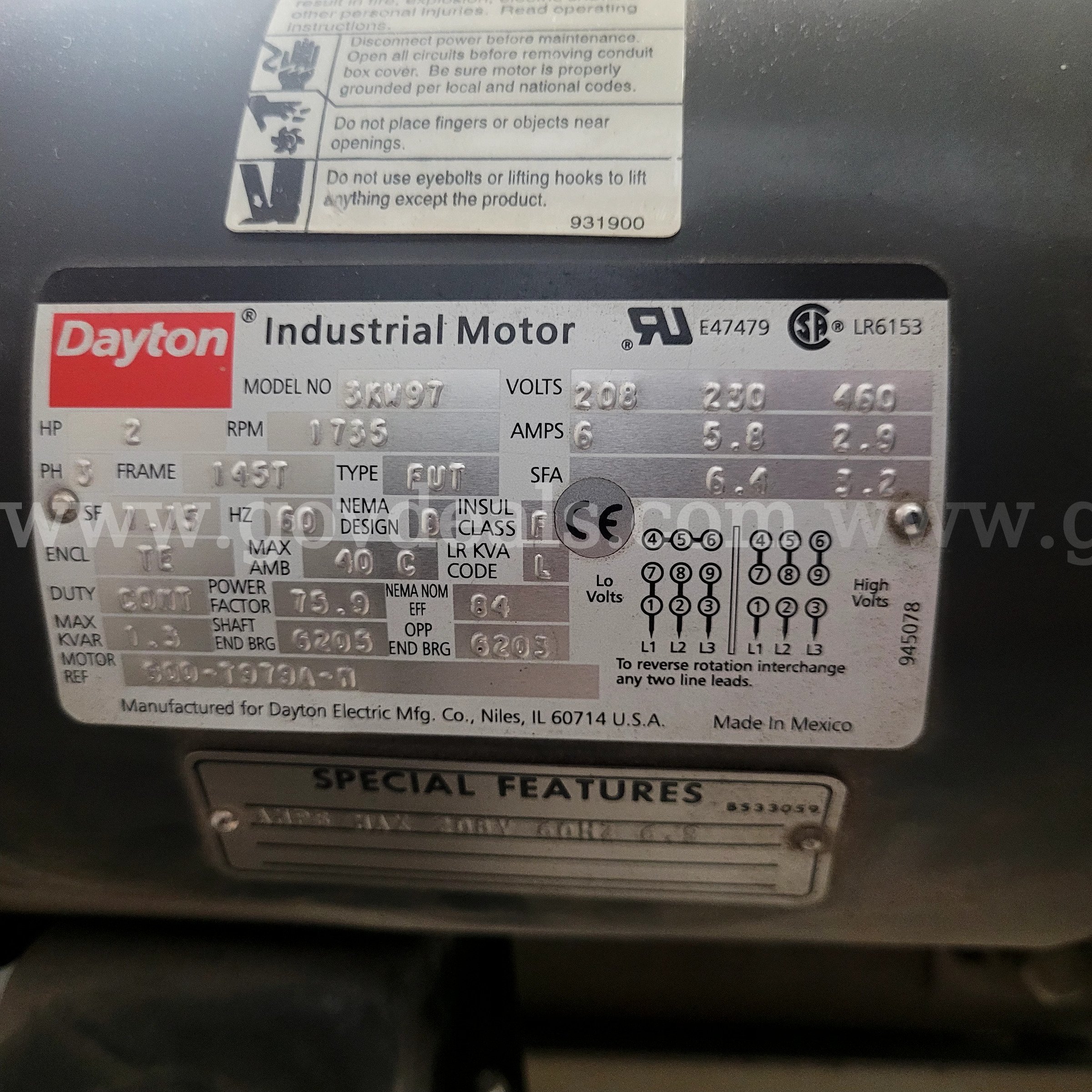 Dayton 24 inch Belt Drive Tubeaxial Fan Dayton 3C411A/3KW97 Government Surplus Auction - Photo #3