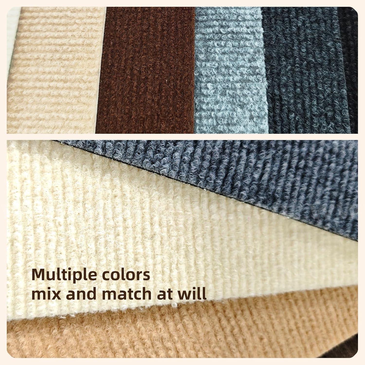 SHIPPING AVAILABLE 50pcs Off-White Peel & Stick Carpet Squares 24x24 Inch Self Adhesive Floor (B0002-A1)  B0002 Government Surplus Auction - Photo #3
