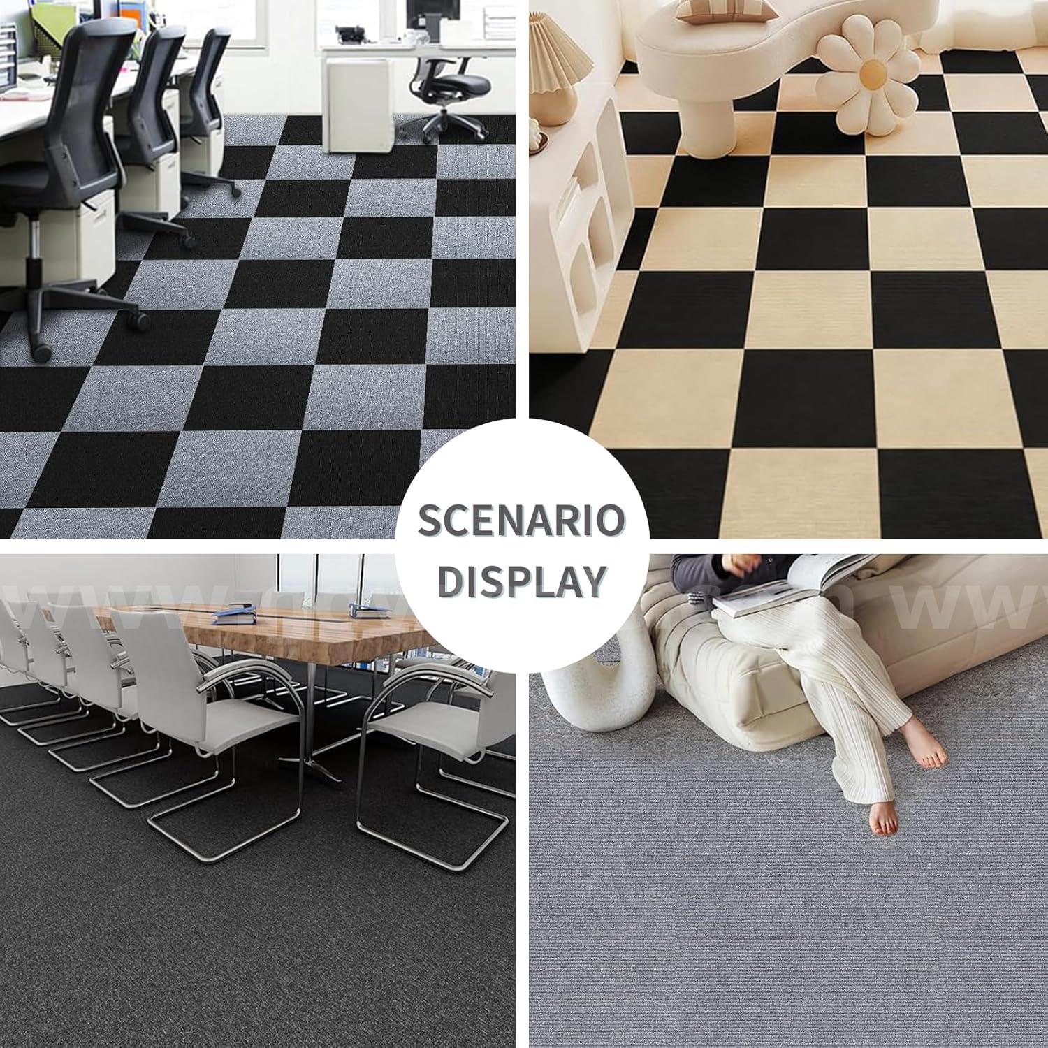 SHIPPING AVAILABLE 50pcs Off-White Peel & Stick Carpet Squares 24x24 Inch Self Adhesive Floor (B0002-A1)  B0002 Government Surplus Auction - Photo #4