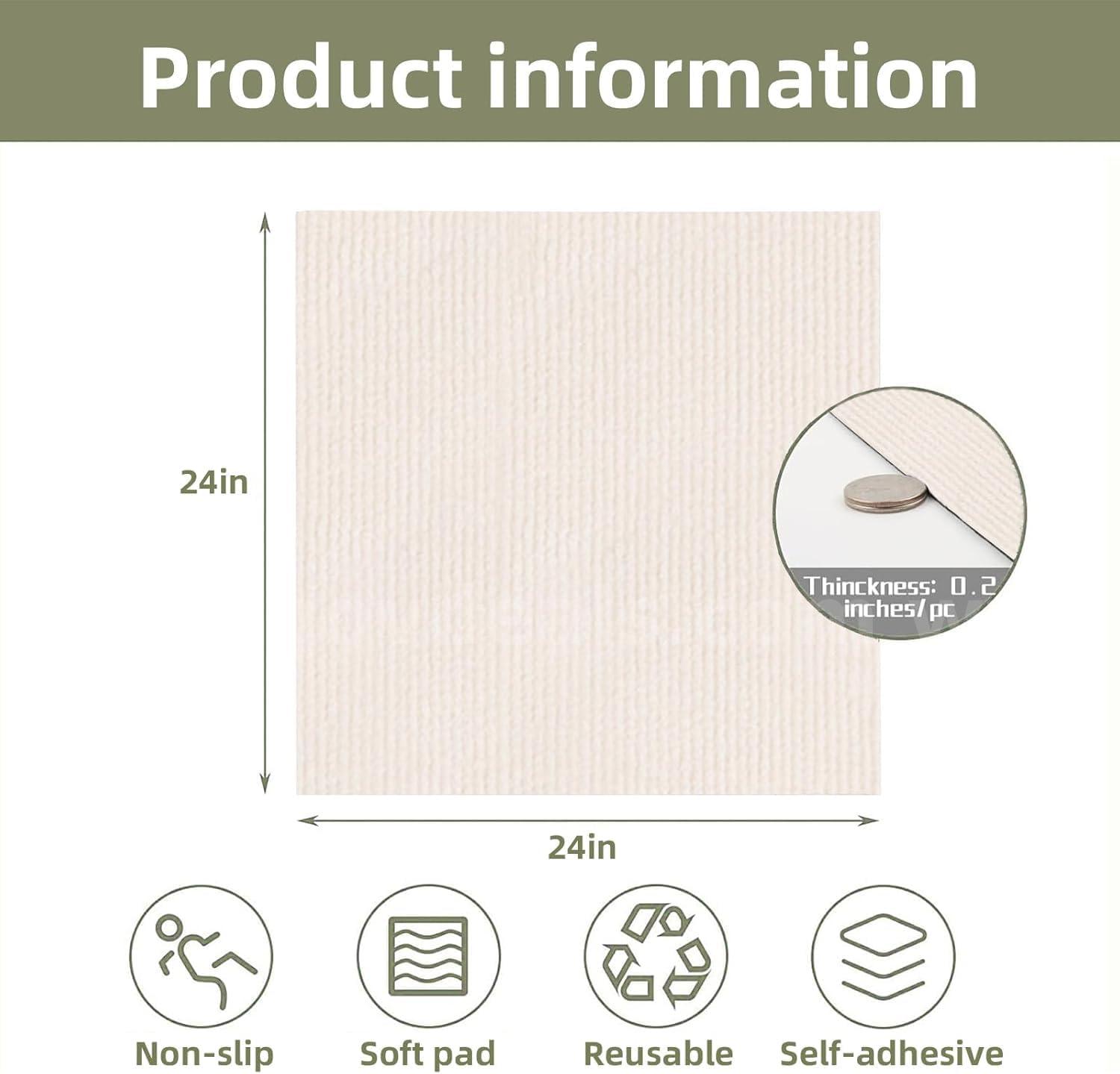 SHIPPING AVAILABLE 50pcs Off-White Peel & Stick Carpet Squares 24x24 Inch Self Adhesive Floor (B0002-A1)  B0002 Government Surplus Auction - Photo #5