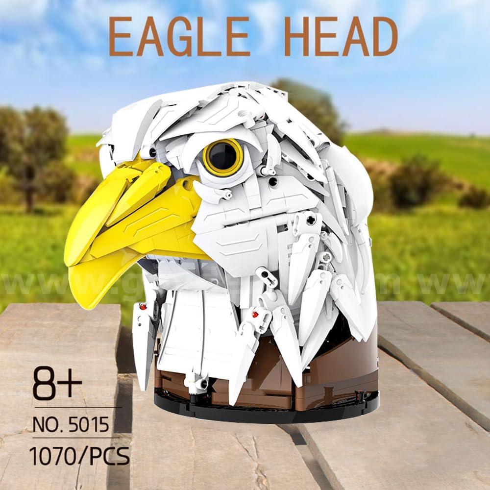 SHIPPING AVAILABLE  DK 5015 Eagle Head Building Blocks Set, 1082 PCS Bionic Wall Mounted & Vertical Ornament(6-09)  5015 Government Surplus Auction - Photo #3