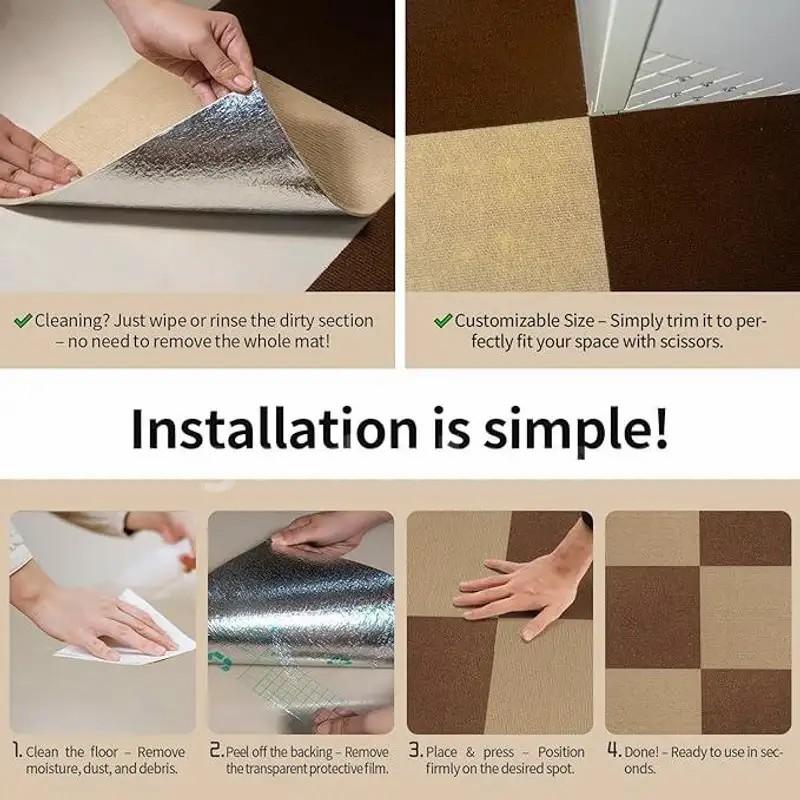 SHIPPING AVAILABLE 60Pcs Carpet Squares 12x12inch Carpet Tiles Peel and Stick Non-Slip Self(A0003–A2)  A0003 Government Surplus Auction - Photo #3
