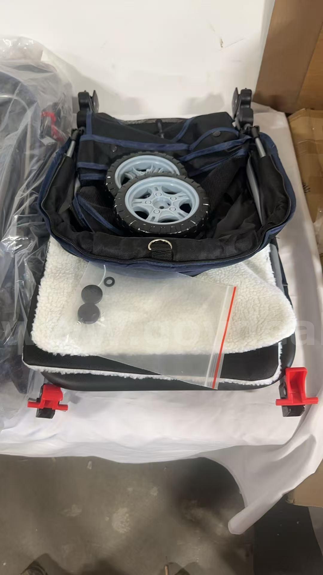 SHIPPING AVAILABLE Foldable 3 Wheels Pet Stroller BP-S13T-Black, Lightweight Dog Cat Carrier Stroller (C2-01) Caterpillar  Government Surplus Auction - Photo #4
