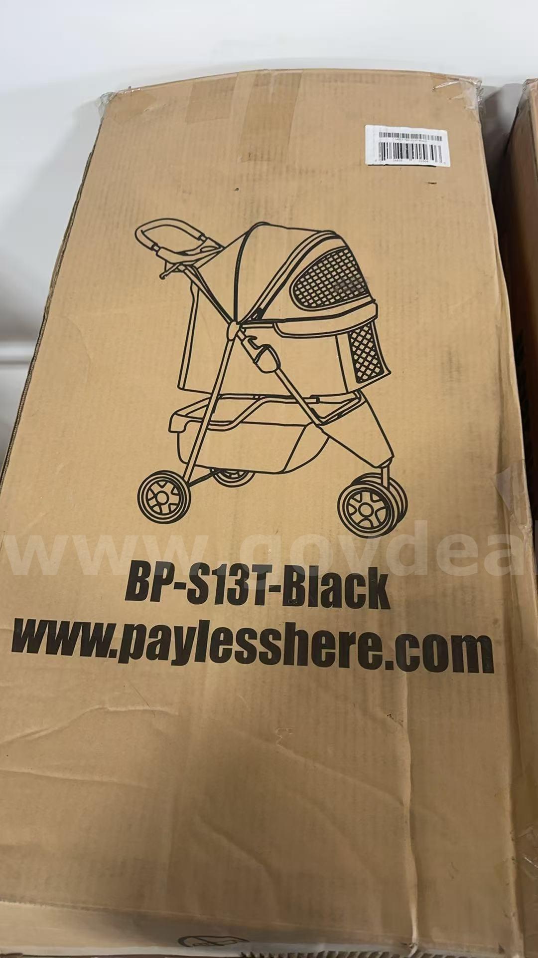 SHIPPING AVAILABLE Foldable 3 Wheels Pet Stroller BP-S13T-Black, Lightweight Dog Cat Carrier Stroller (C2-01) Caterpillar  Government Surplus Auction - Photo #5