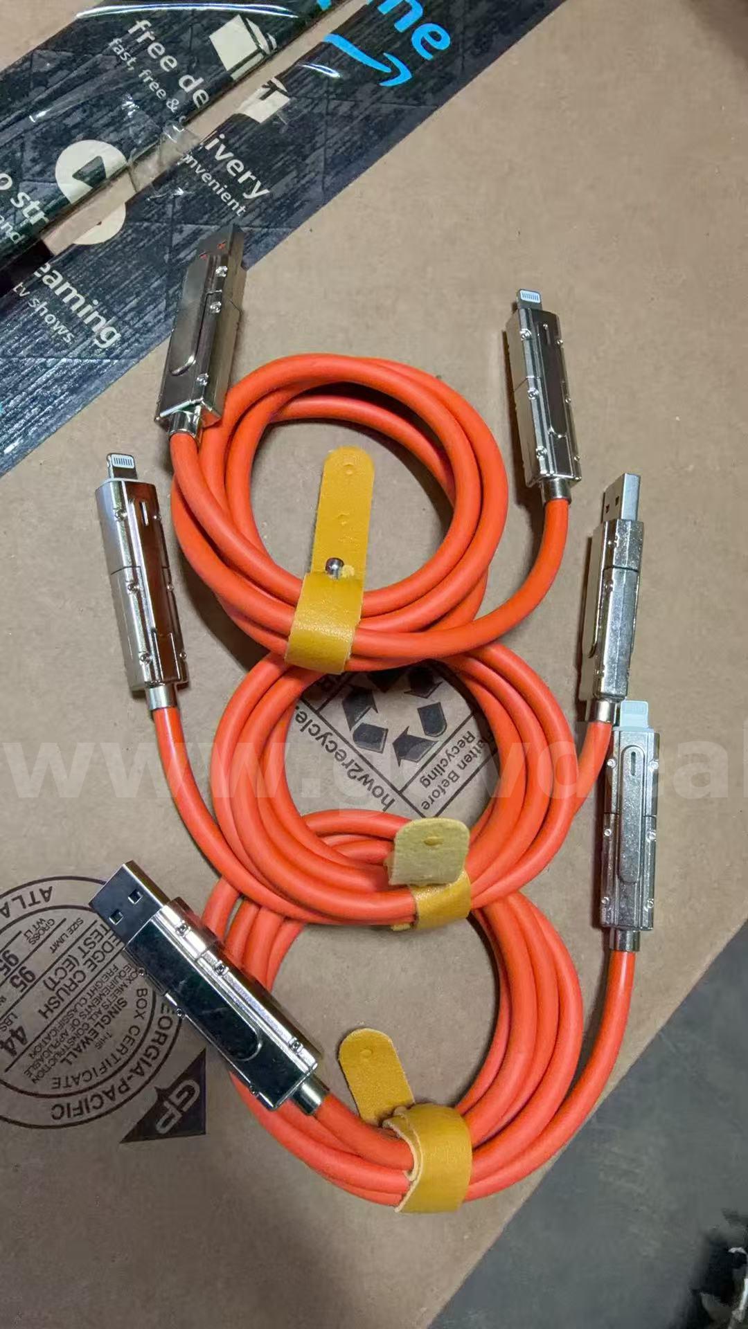 SHIPPING AVAILABLE Lot of 12 New 4-in-1 Fast Charging Cables, 3.4 FT Multi USB Cable with Type-C/Lightning (AA-02) Ford F-150 Government Surplus Auction - Photo #5