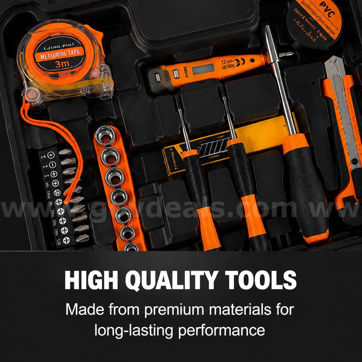 SHIPPING AVAILABLE New 14-Piece Household Tool Kit with Toolbox, Screwdrivers, Pliers, Hammer & Tape Measure (AA1-04)   Government Surplus Auction - Photo #2
