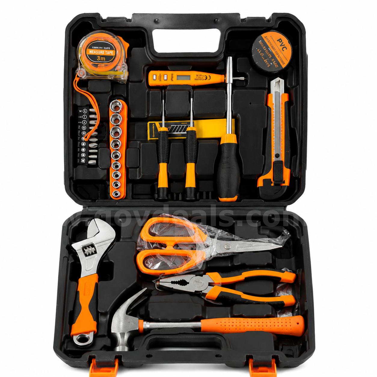 SHIPPING AVAILABLE New 14-Piece Household Tool Kit with Toolbox, Screwdrivers, Pliers, Hammer & Tape Measure (AA1-04)   Government Surplus Auction - Photo #5