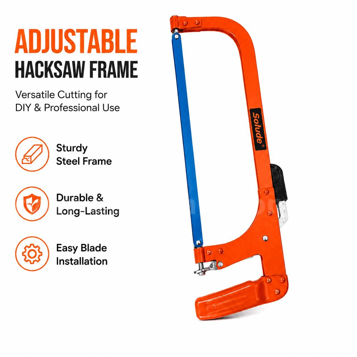 SHIPPING AVAILABLE Hacksaw Frame / Bow Saw, Heavy Duty Adjustable Steel Frame with Blade (AA1-03)