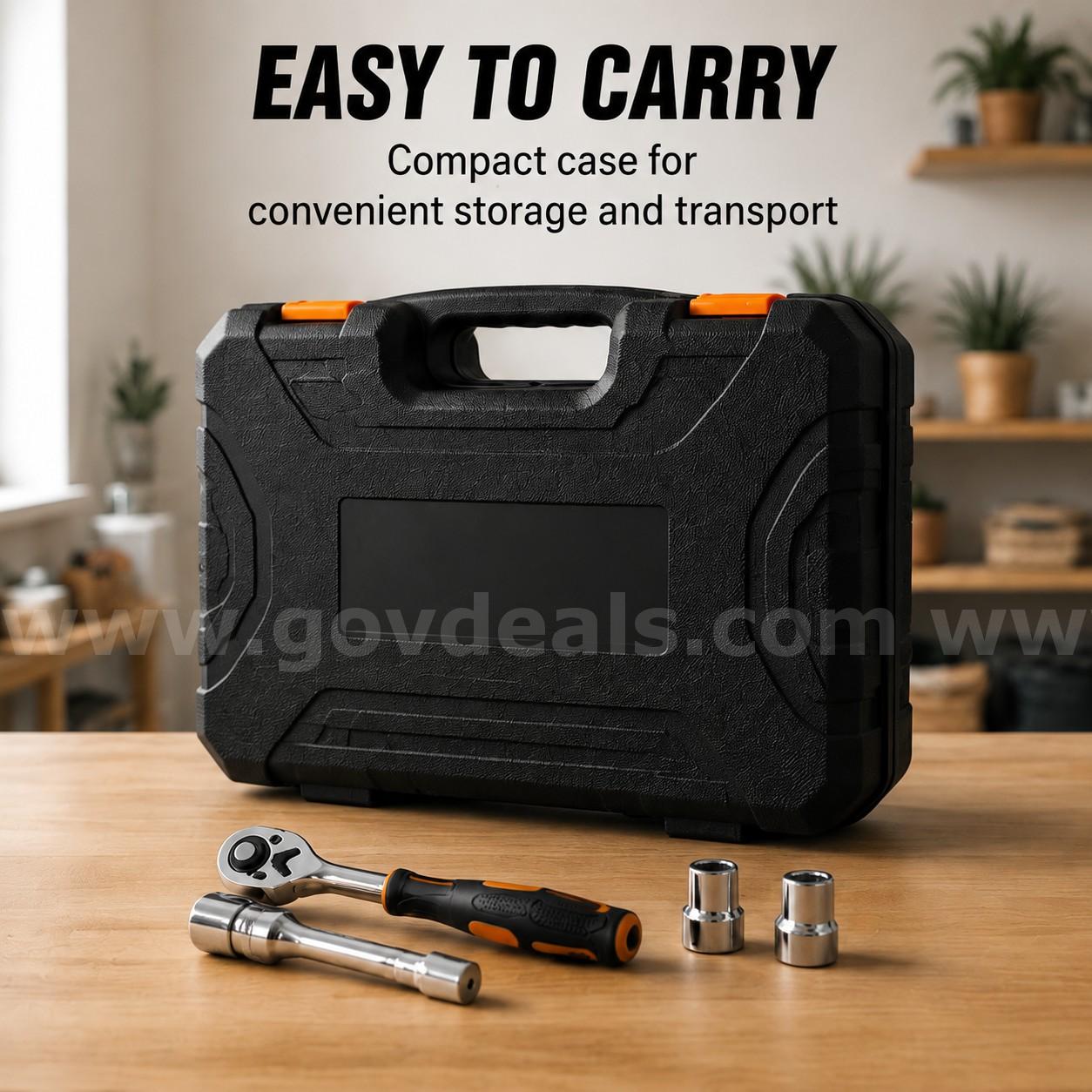 SHIPPING AVAILABLE New Household/Auto Repair Tool Kit with Toolbox, Screwdrivers, Pliers, Sockets & Wrenches (AA1-05)   Government Surplus Auction - Photo #4