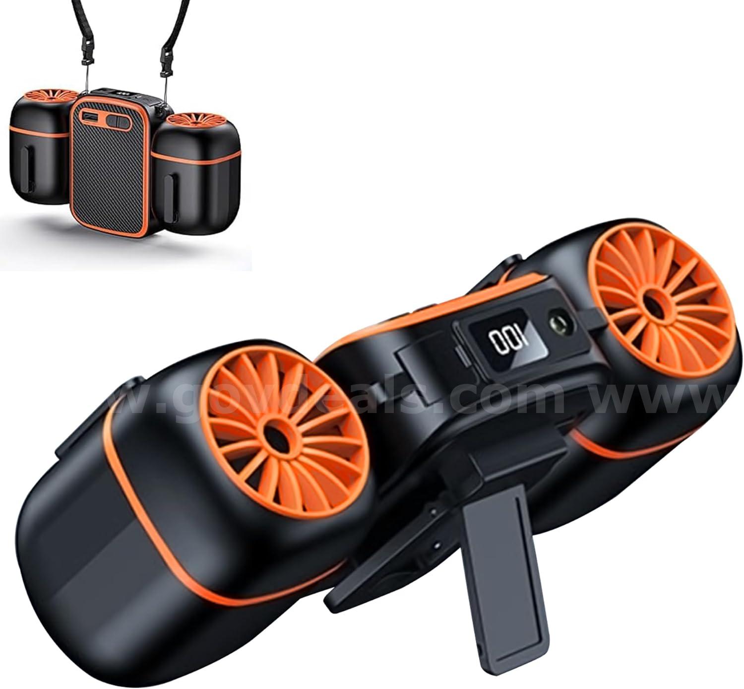 SHIPPING AVAILABLE lot of 10 Portable Waist Fan with Dual Fans, 10000mAh Rechargeable Wearable Belt Clip Fan (AA-03)   Government Surplus Auction - Photo #2