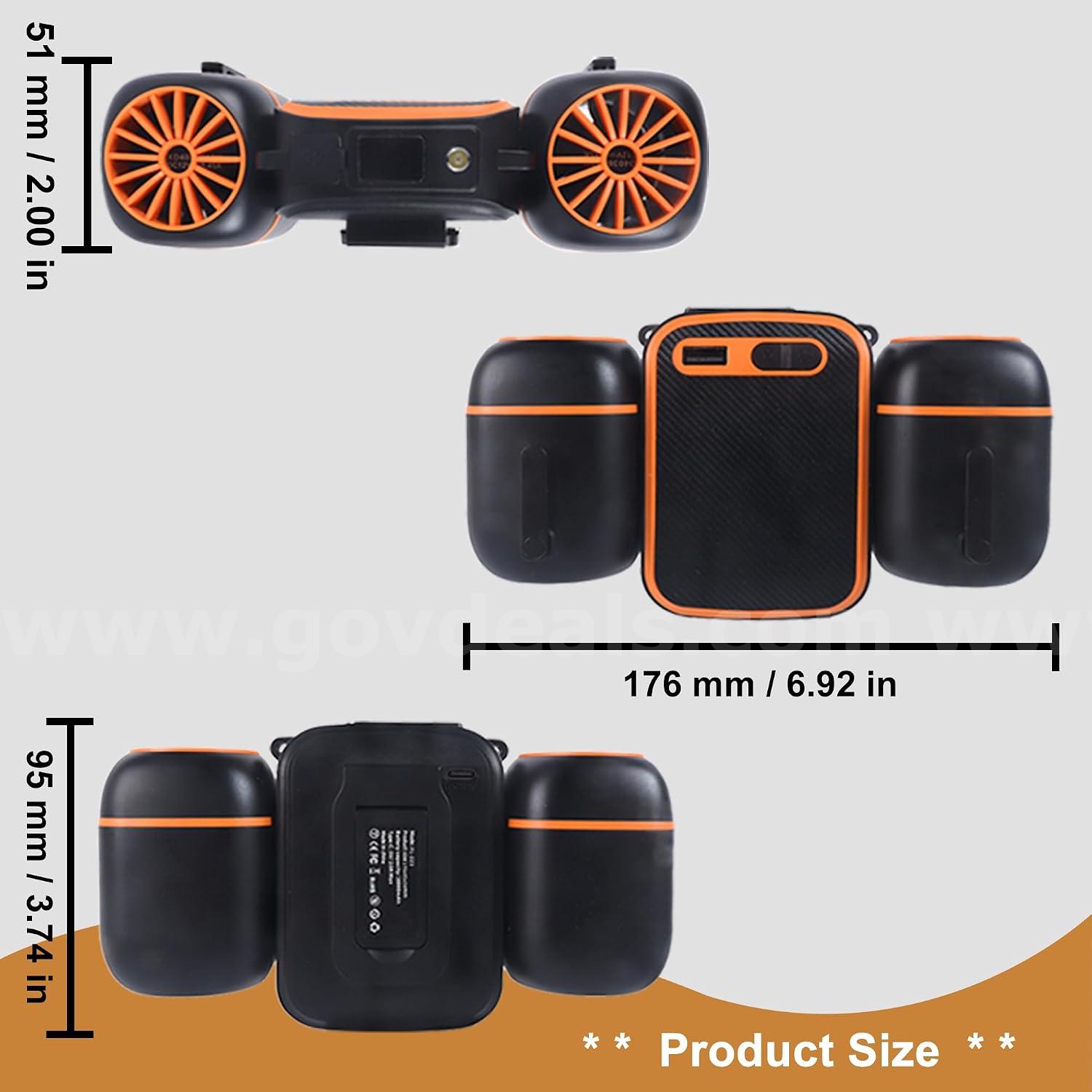 SHIPPING AVAILABLE Lot of 50 Portable Waist Fan with Dual Fans, 10000mAh Rechargeable Wearable Belt Clip Fan (AA-03)   Government Surplus Auction - Photo #3