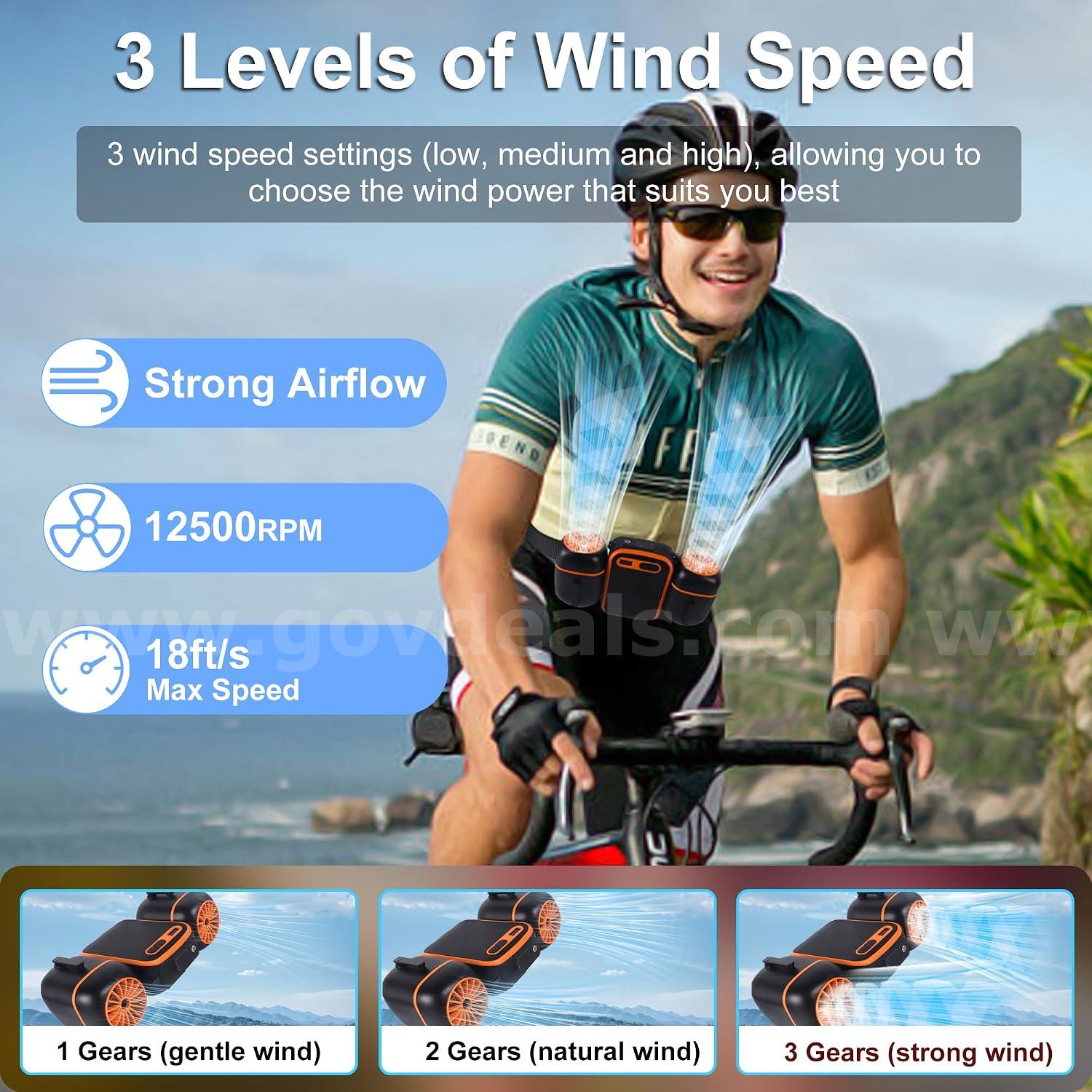SHIPPING AVAILABLE Lot of 50 Portable Waist Fan with Dual Fans, 10000mAh Rechargeable Wearable Belt Clip Fan (AA-03)   Government Surplus Auction - Photo #5