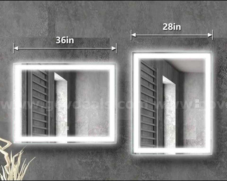 36" x 28" LED Bathroom Vanity Mirror w/ Anti-Fog 3-Color Light Dimmable   Government Surplus Auction - Photo #2