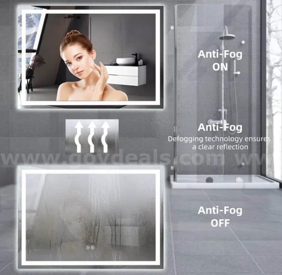 36" x 28" LED Bathroom Vanity Mirror w/ Anti-Fog 3-Color Light Dimmable   Government Surplus Auction - Photo #3