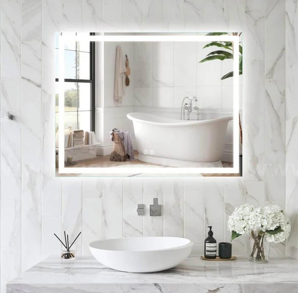 36" x 28" LED Bathroom Vanity Mirror w/ Anti-Fog 3-Color Light Dimmable   Government Surplus Auction - Photo #4