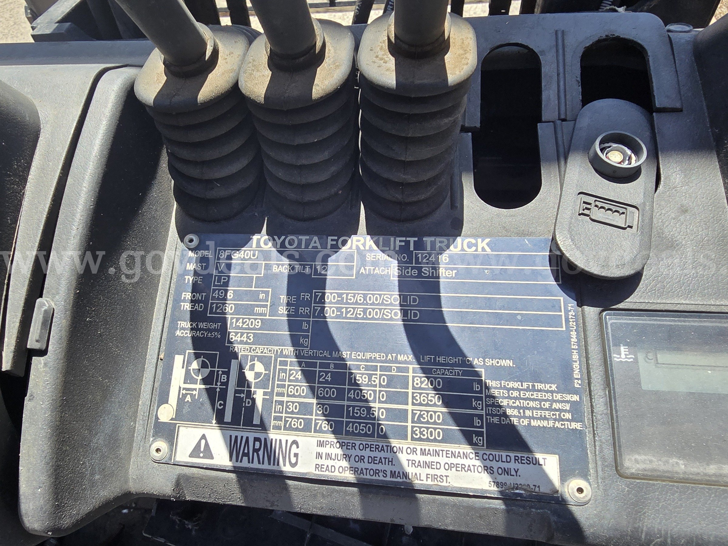 2017 Toyota 8FG40U Pneumatic Tire Forklift-Inoperable Toyota 8FG40U Government Surplus Auction - Photo #6