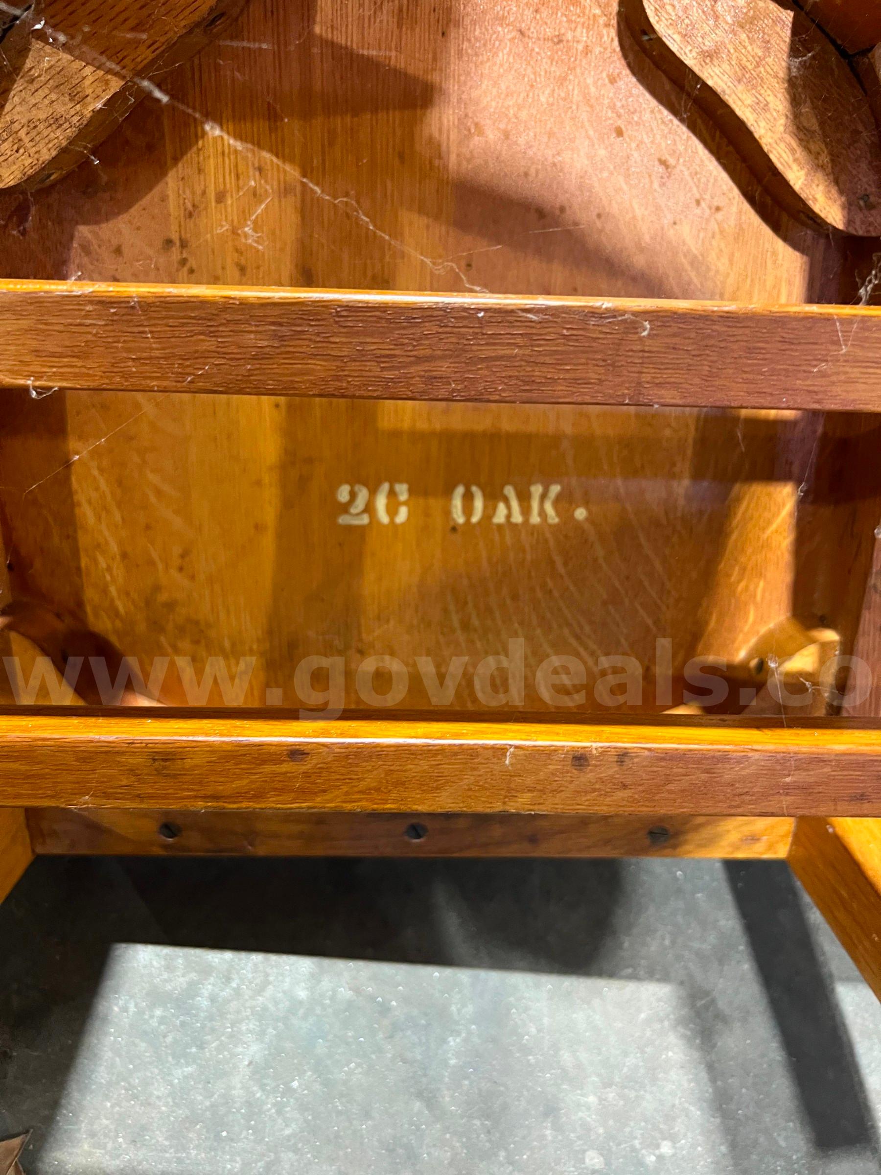 Oak Courthouse Chair / Armchair by Milwaukee lot of 3   Government Surplus Auction - Photo #2