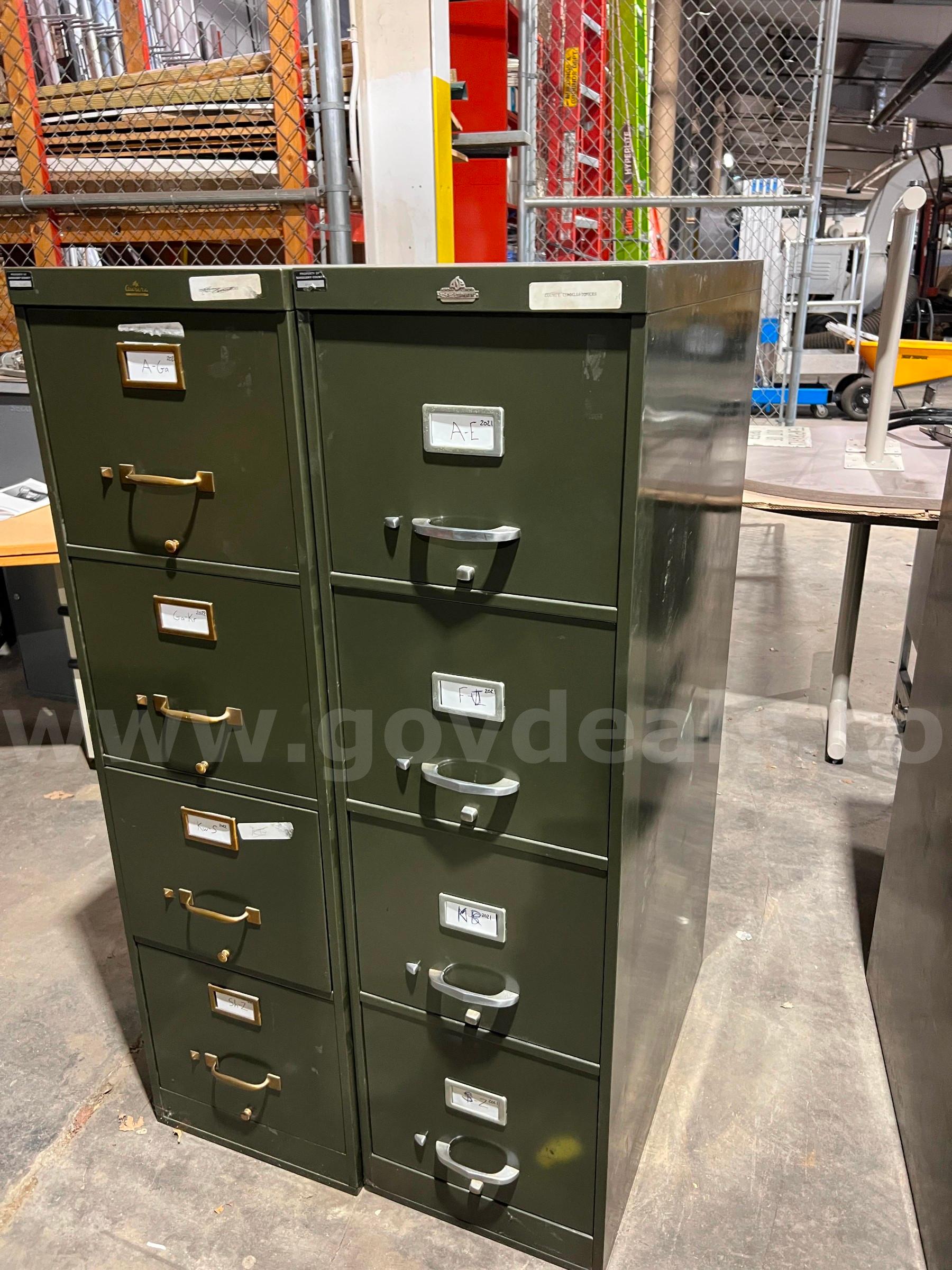 File Cabinets  52" H x 15" W x 28" D - Lot of 2   Government Surplus Auction - Photo #2