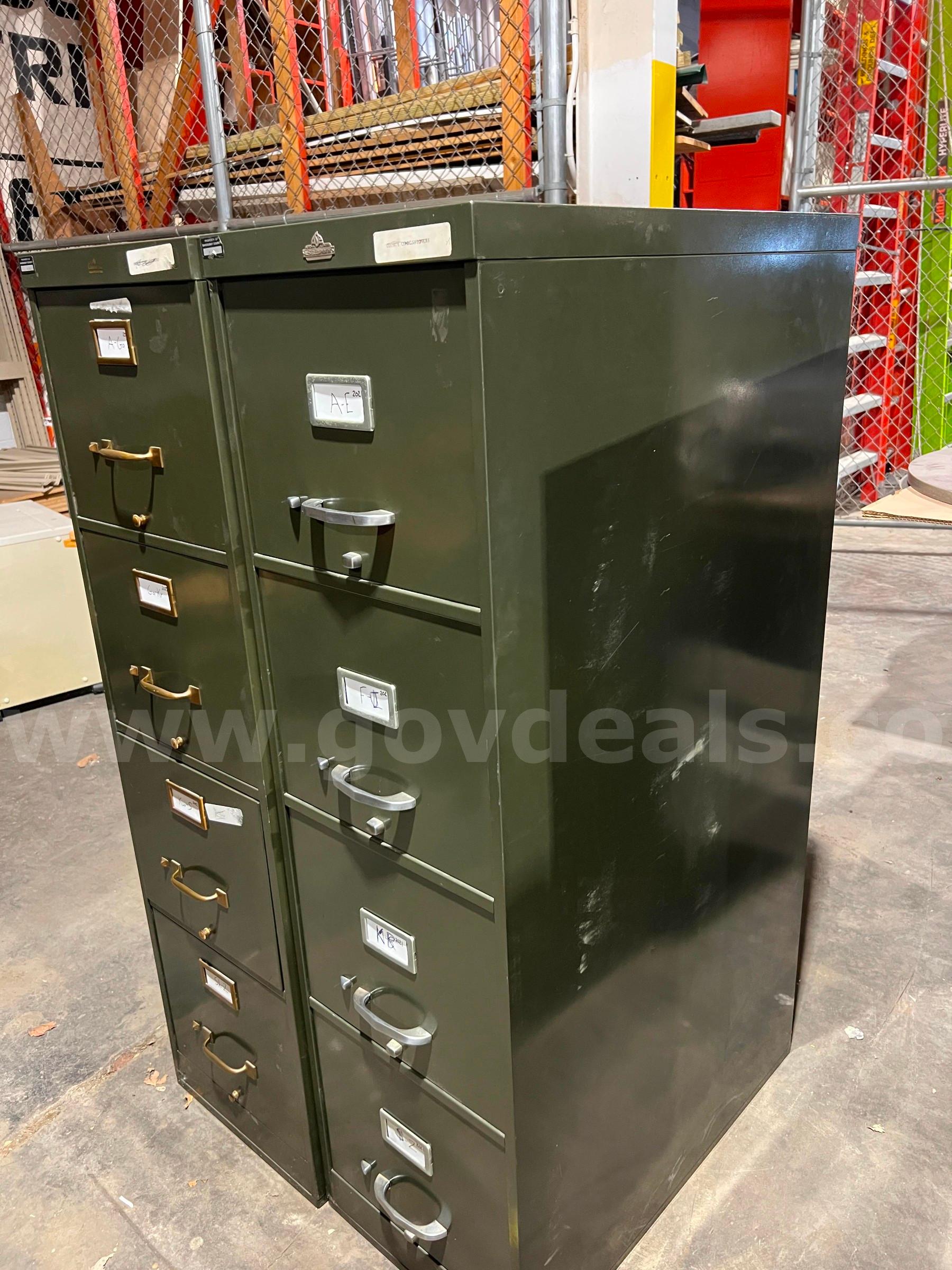 File Cabinets  52" H x 15" W x 28" D - Lot of 2   Government Surplus Auction - Photo #3