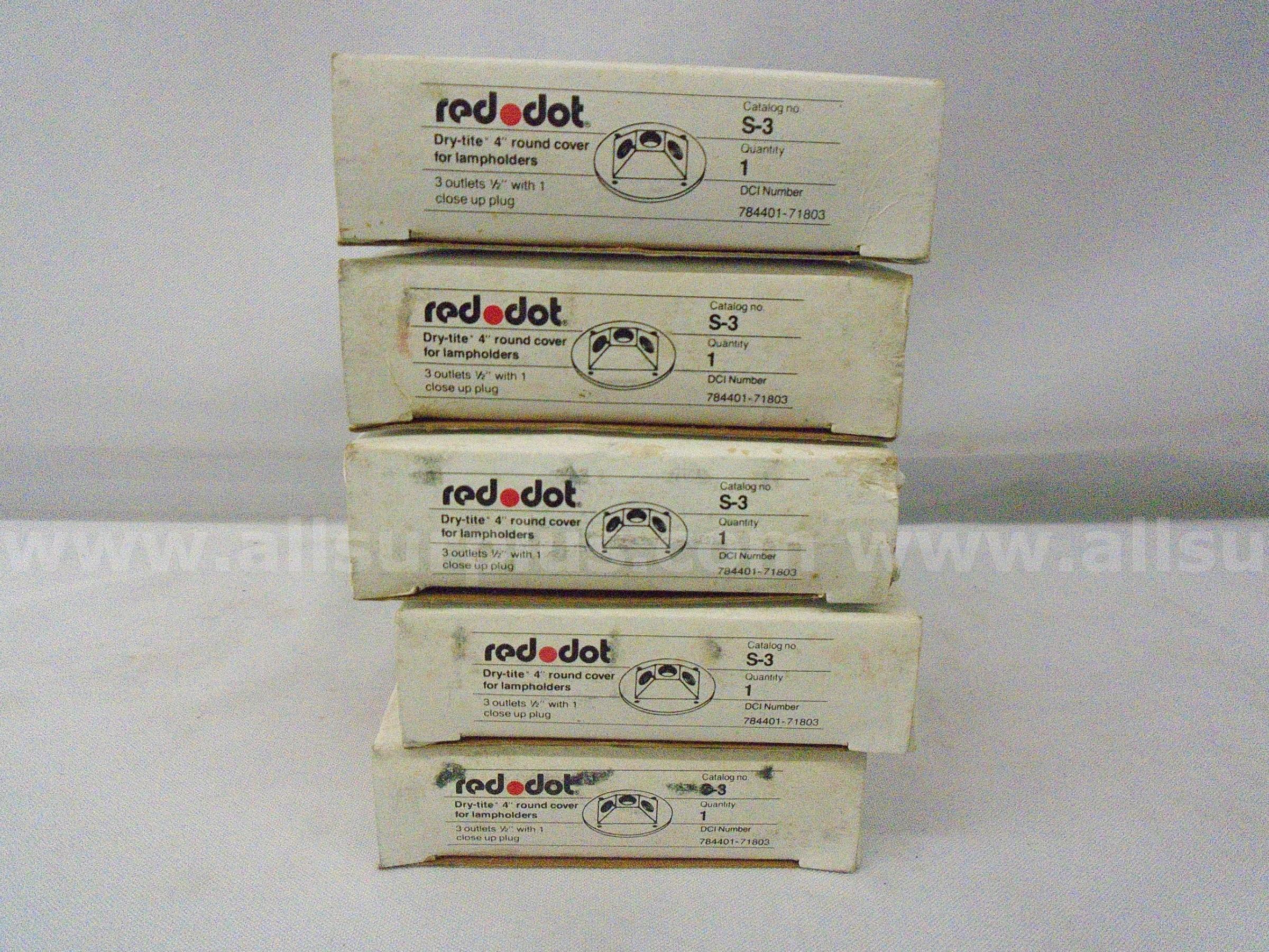 *NEW* (LOT OF 5) RED DOT S-3 DRY-TITE 4" ROUND COVER FOR LAMPHOLDERS   Government Surplus Auction - Primary Photo