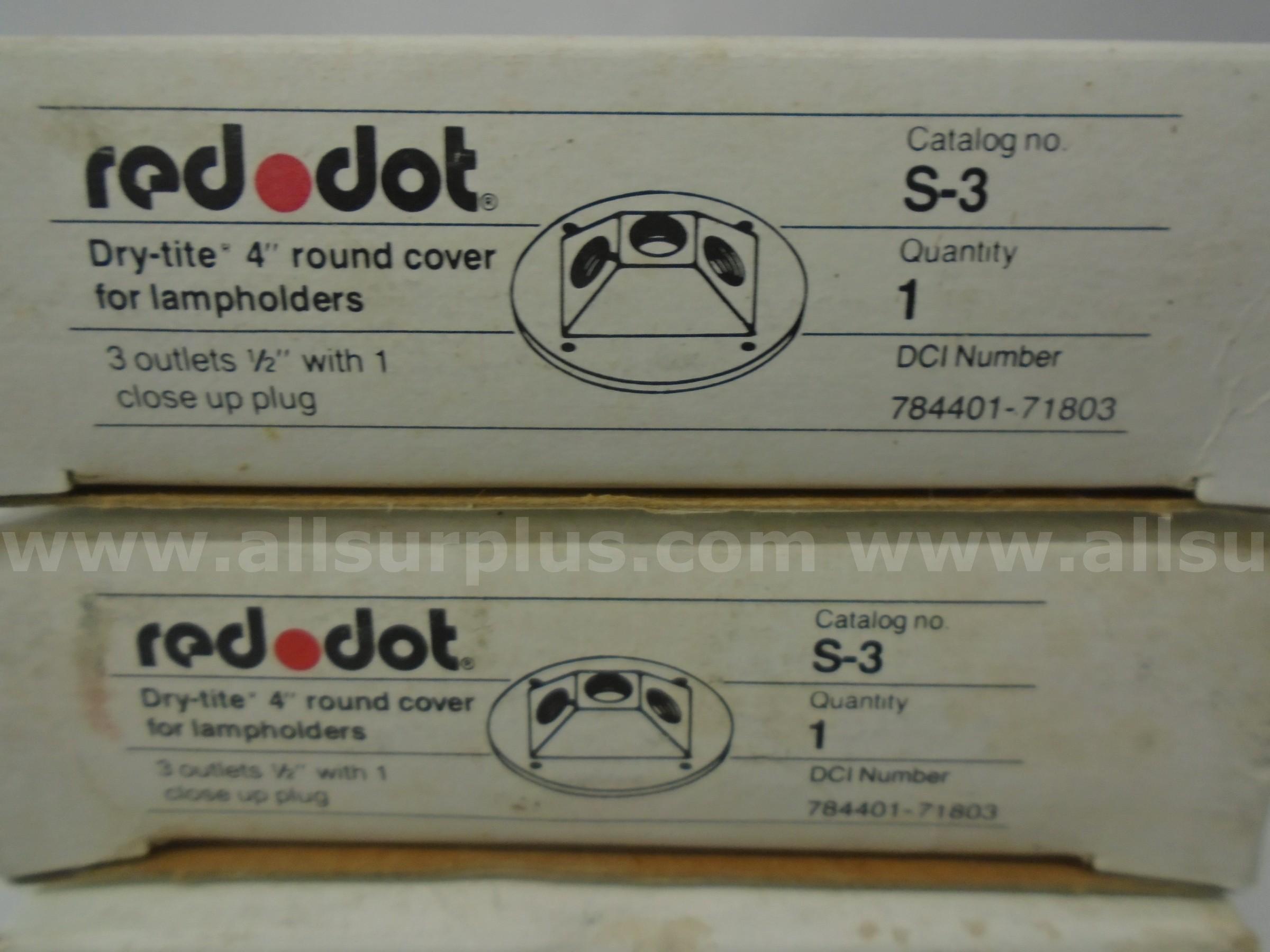 *NEW* (LOT OF 5) RED DOT S-3 DRY-TITE 4" ROUND COVER FOR LAMPHOLDERS   Government Surplus Auction - Photo #2